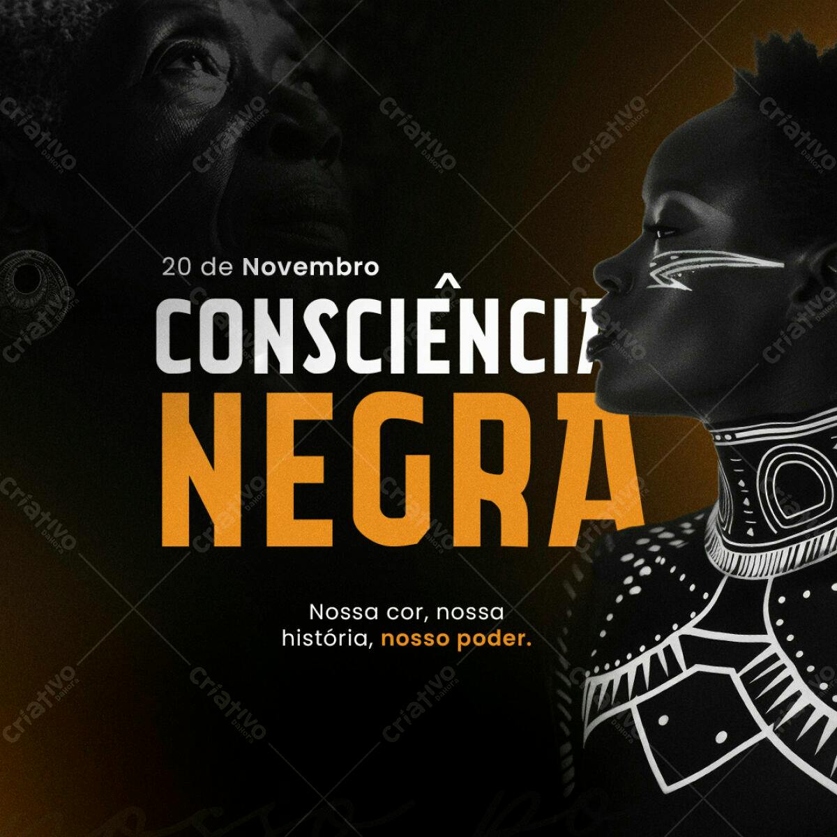 Flyer Consciência Negra PSD Editável