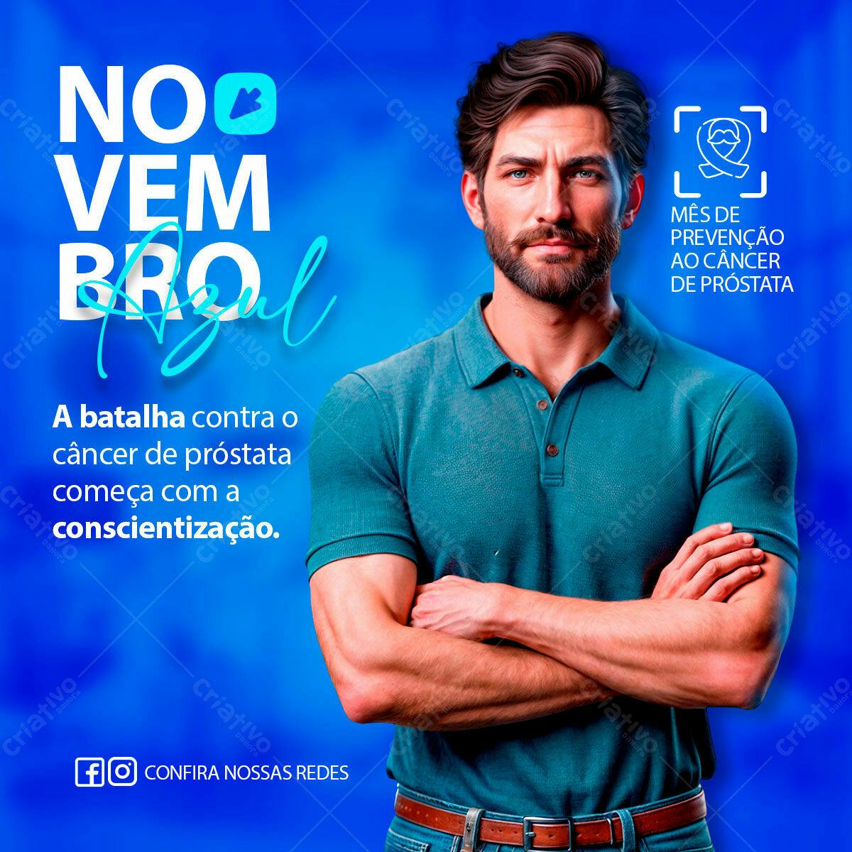 Post para Novembro Azul PSD Editável