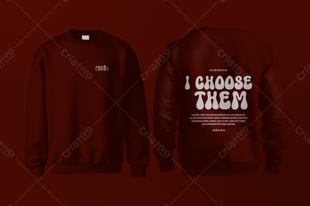 Mockup de Moletom Bordô com Estampa Minimalista