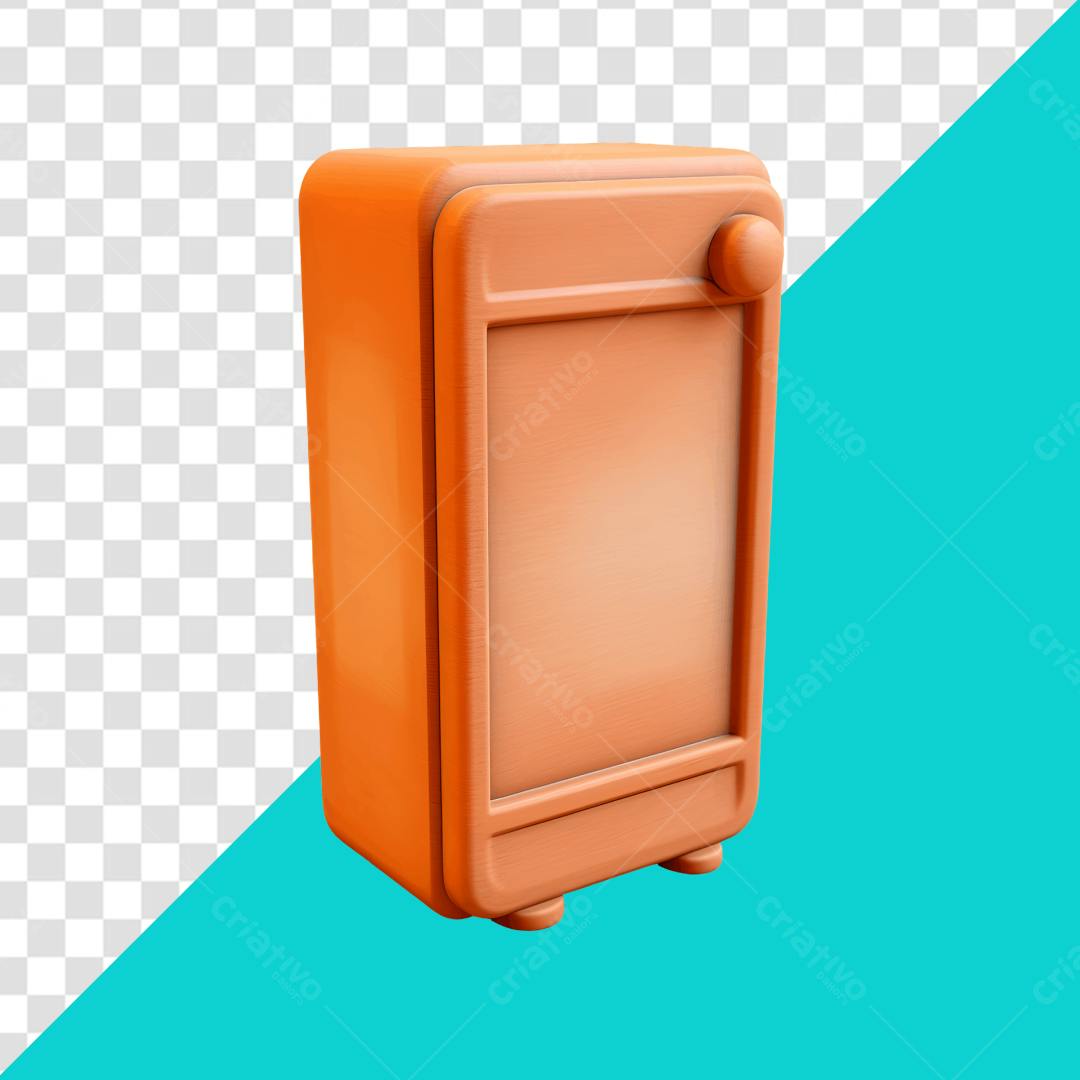Icone Miniatura Geladeira Laranja PNG com fundo transparente