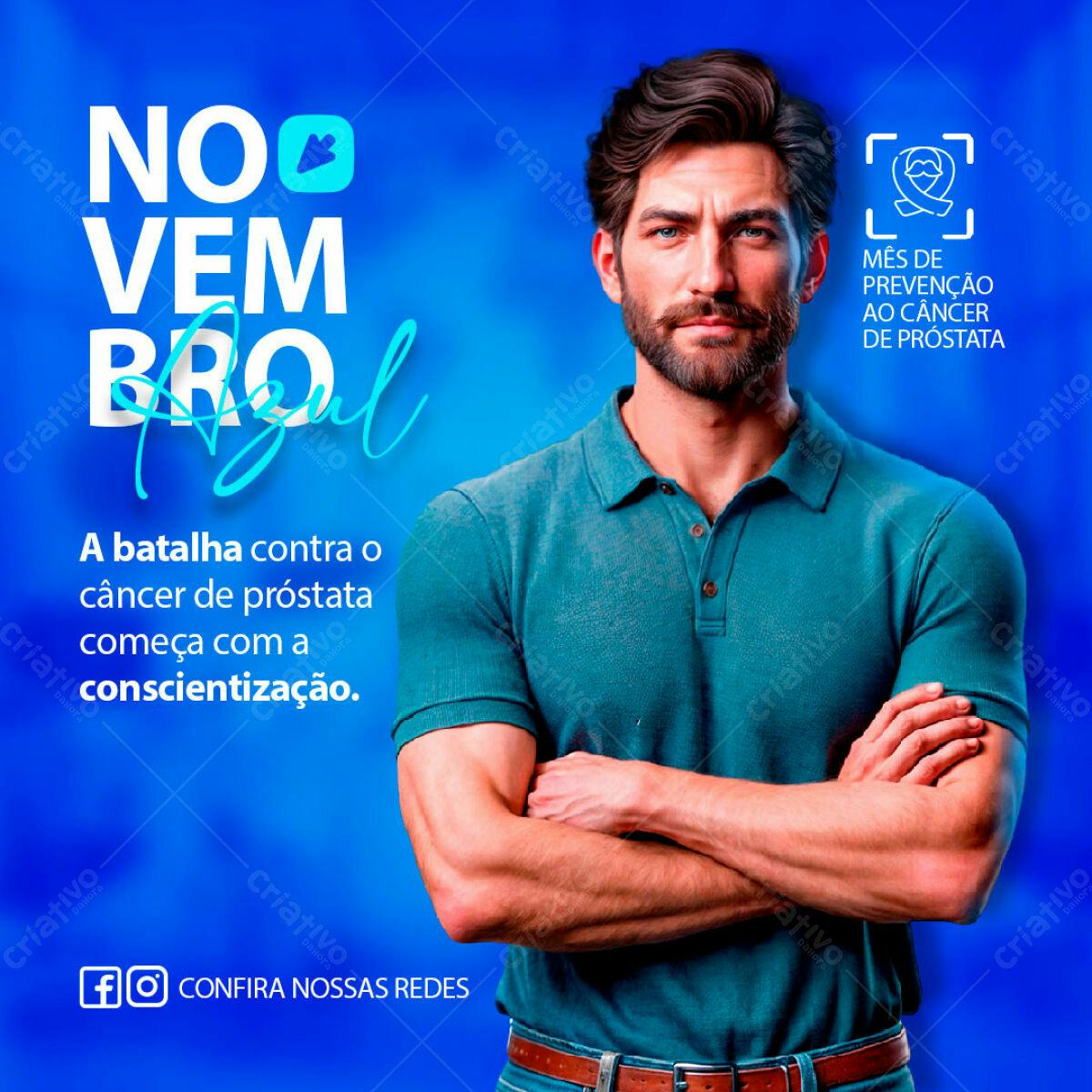 Post para Novembro Azul PSD Editável