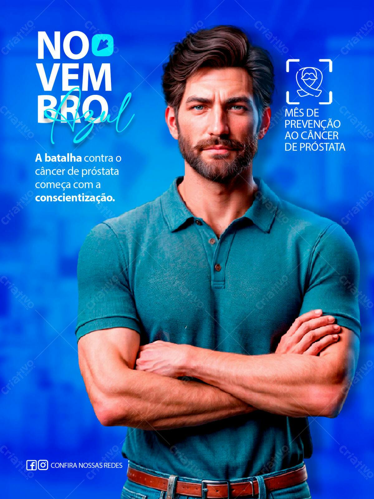 Flyer Novembro Azul PSD Editável