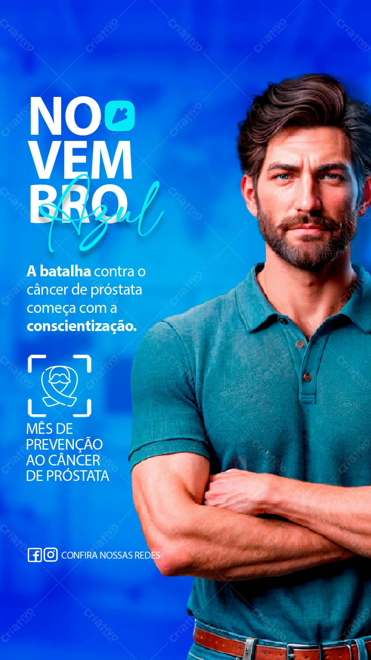 Flyer Novembro Azul PSD Editável