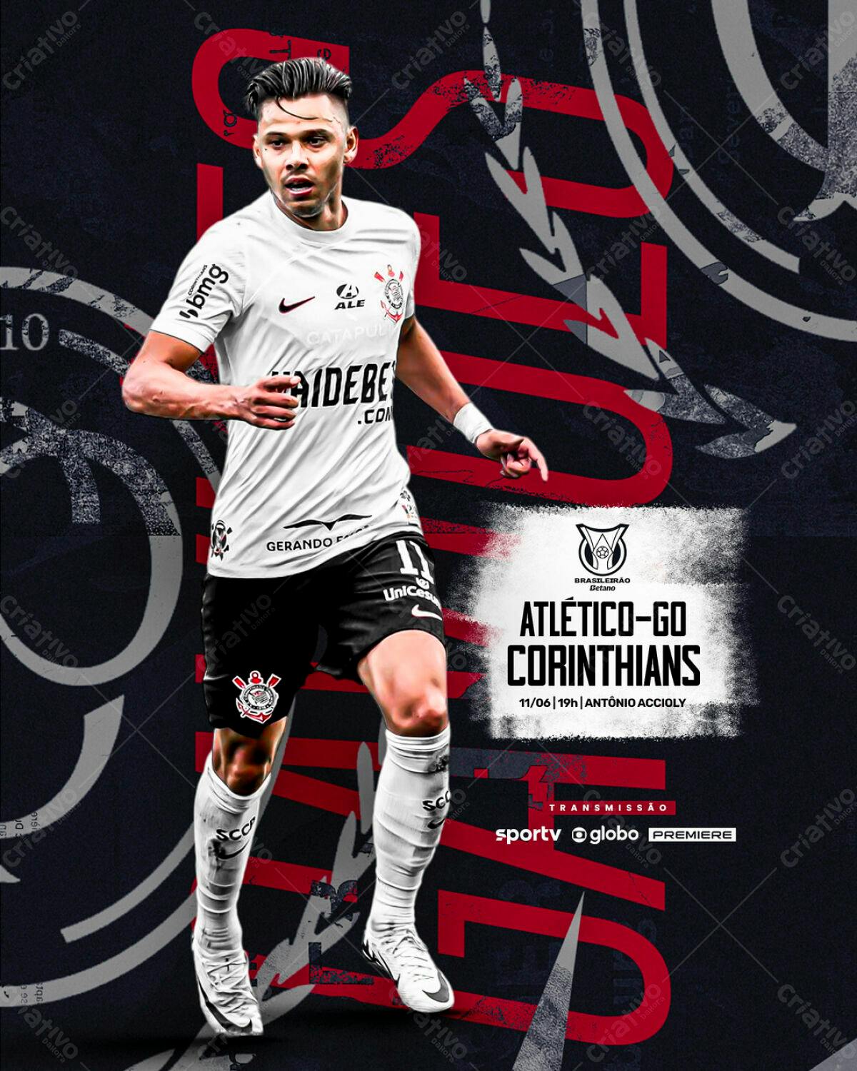 Flyer Atlético-GO x Corinthians PSD Editável