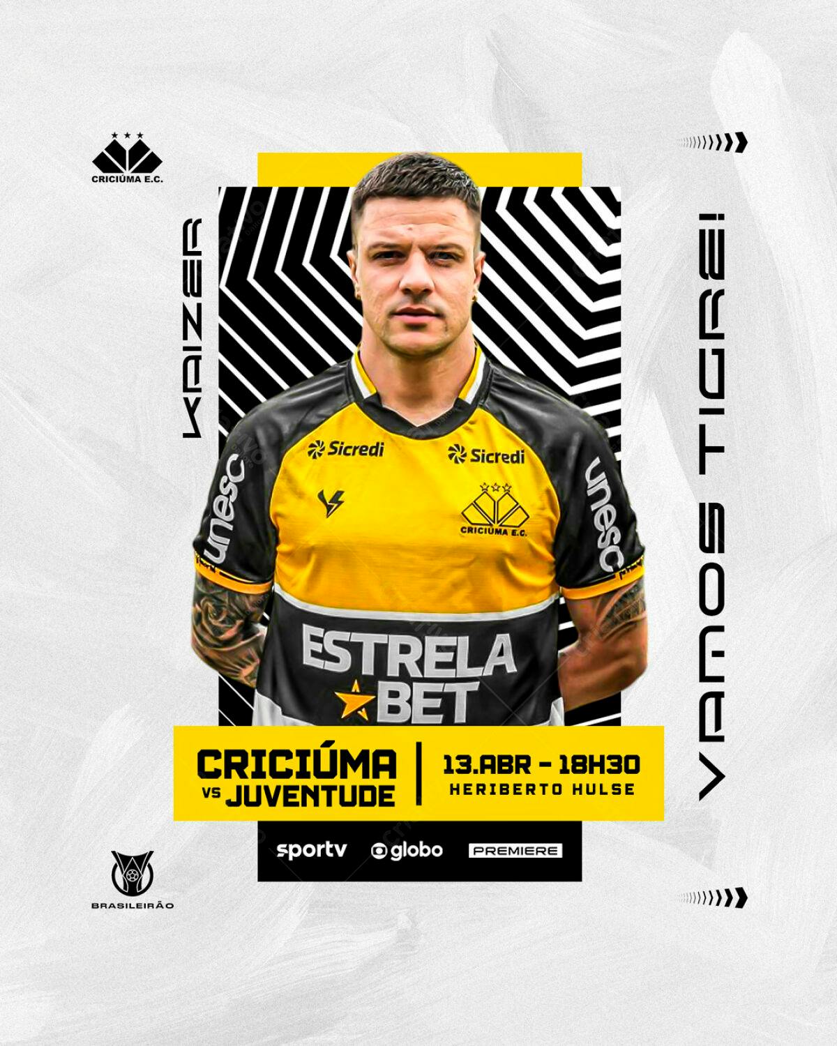 Flyer de Futebol Criciúma x Juventude PSD Editável