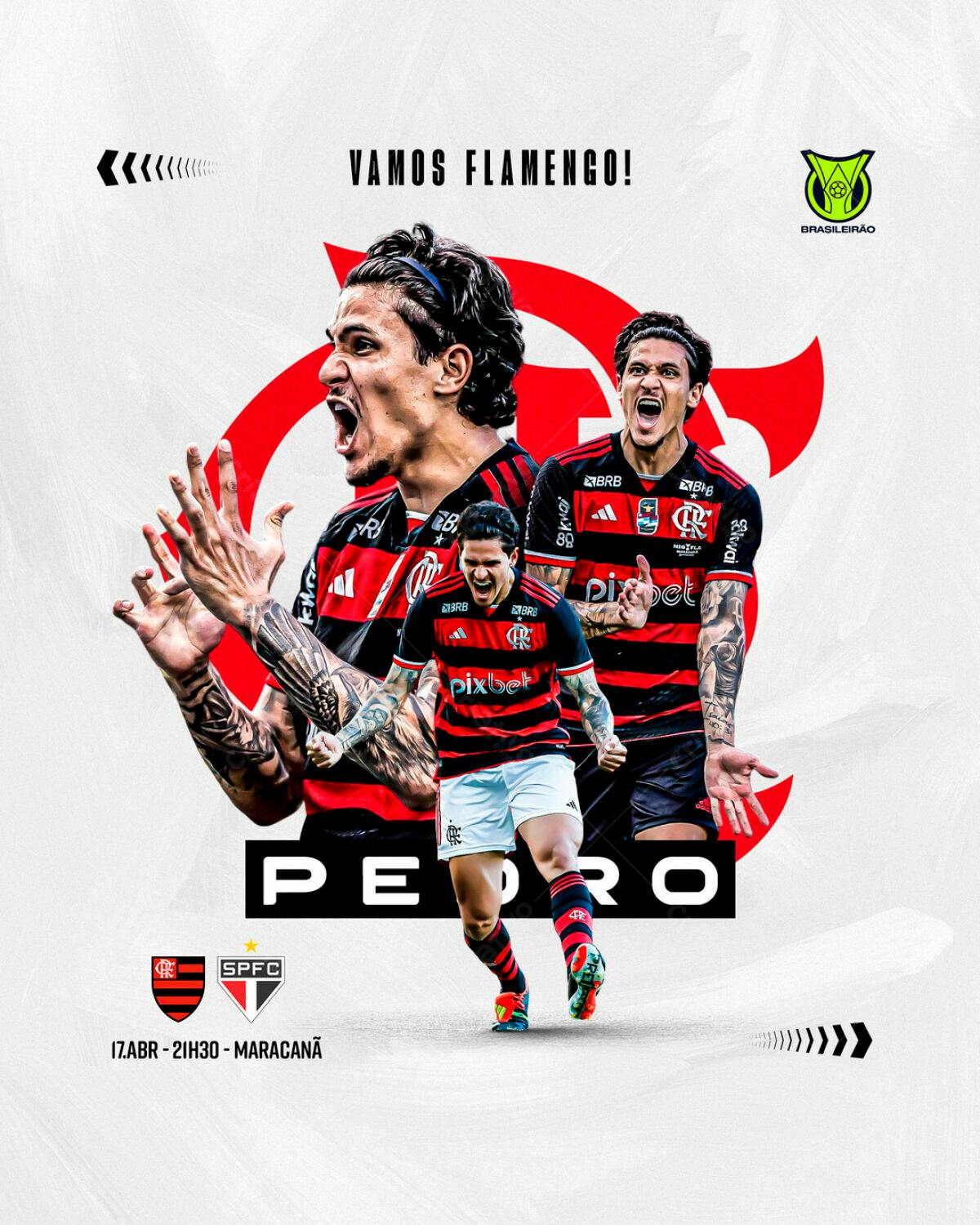 Flyer Flamengo x São Paulo PSD Editável