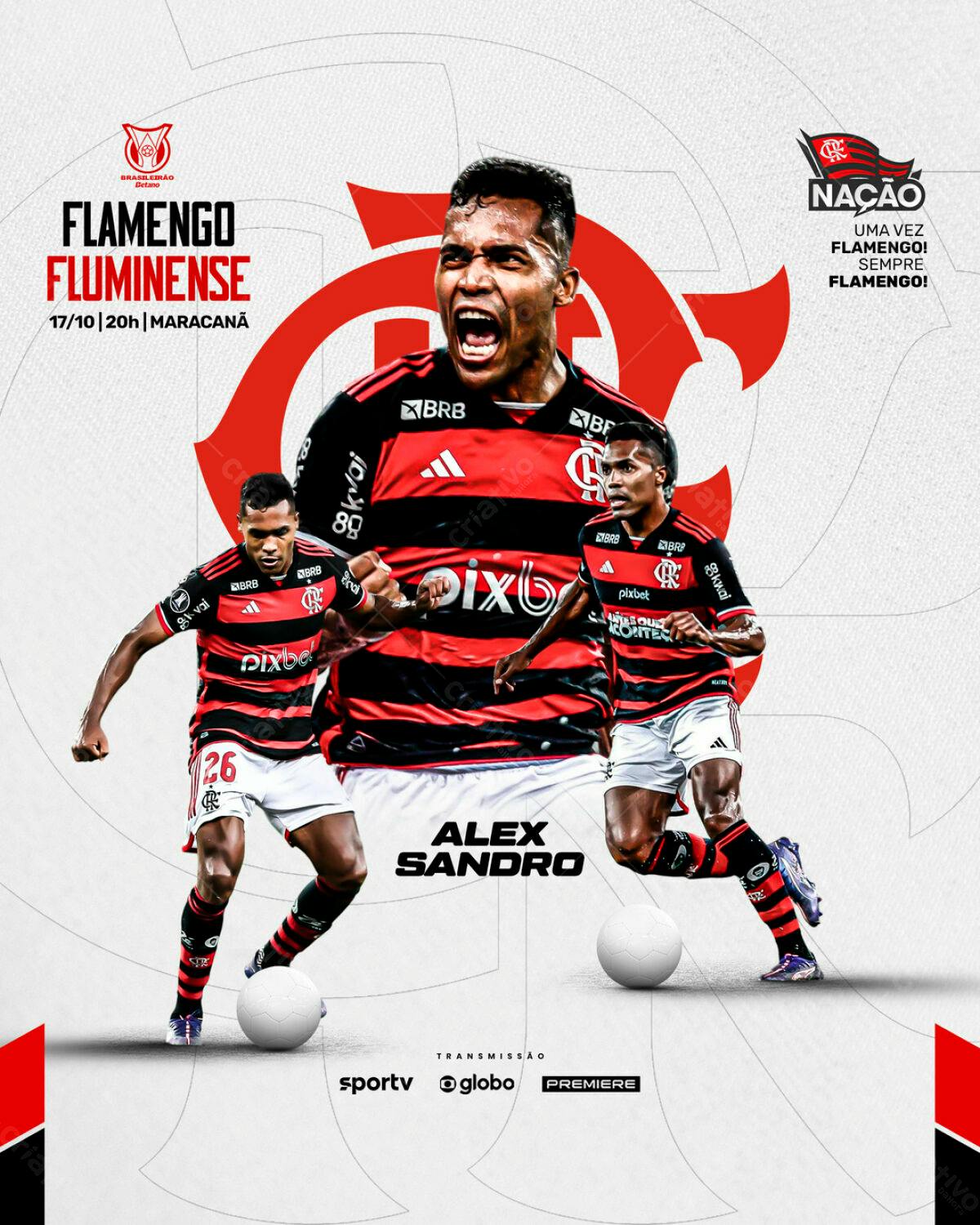 Flyer Flamengo x Fluminense PSD Editável