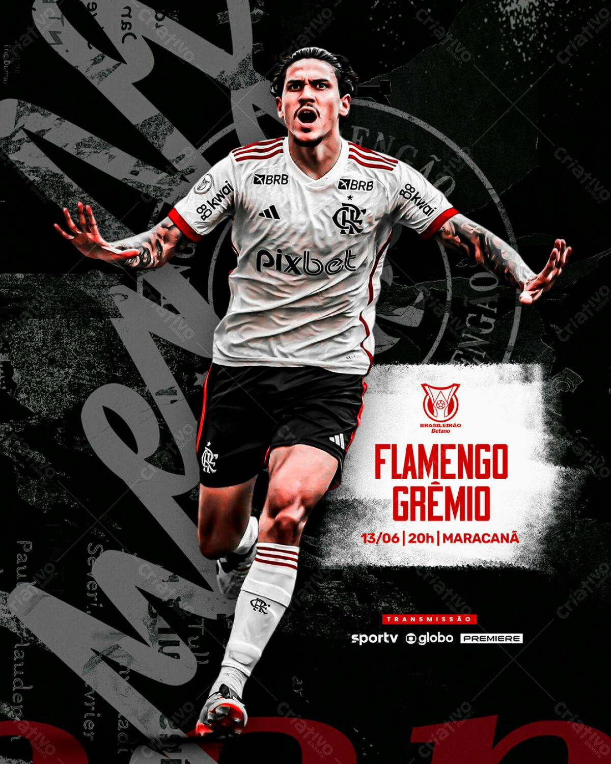 Flyer Flamengo x Grêmio PSD Editável