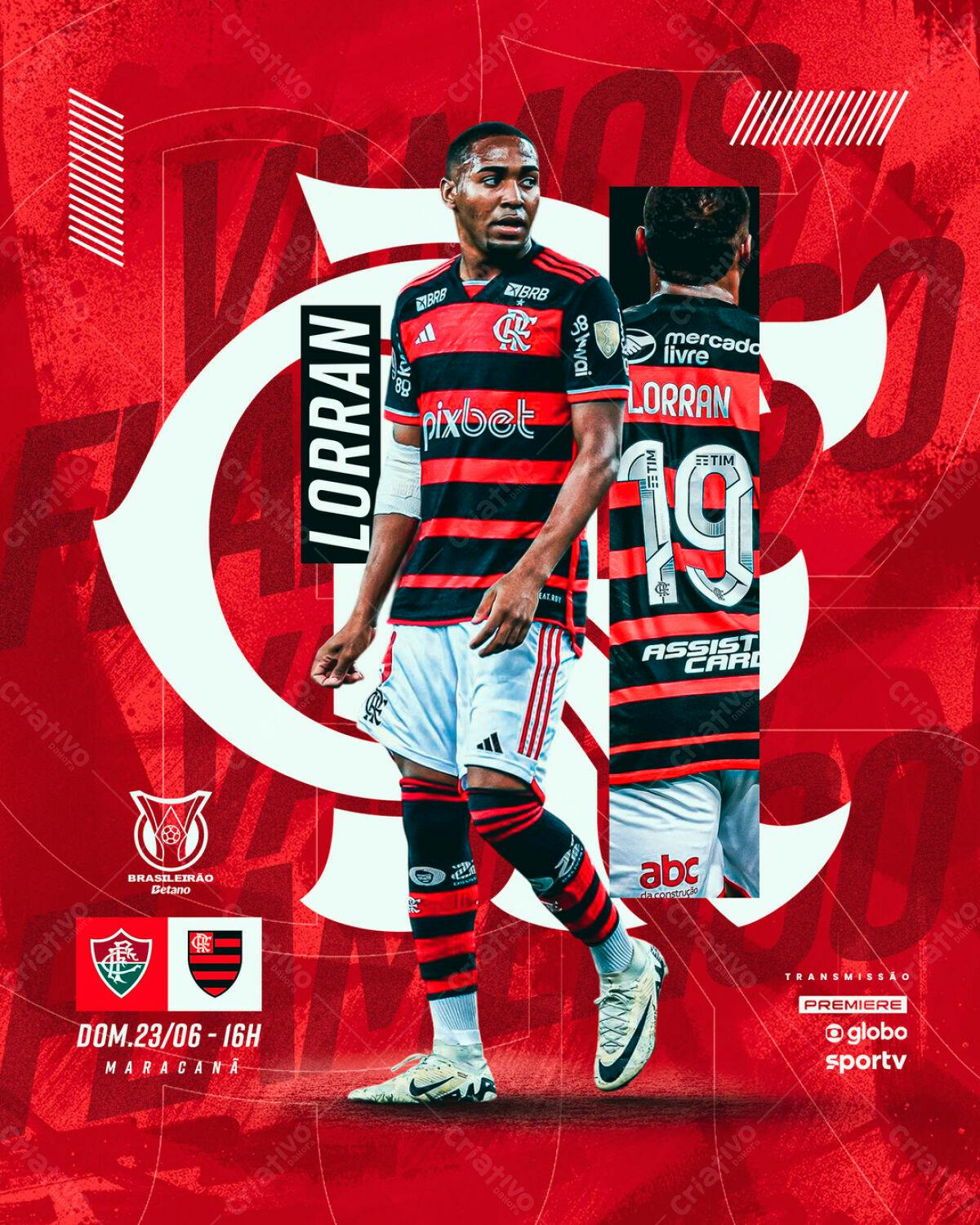 Flyer Jogo Flamengo x Palmeiras PSD Editável