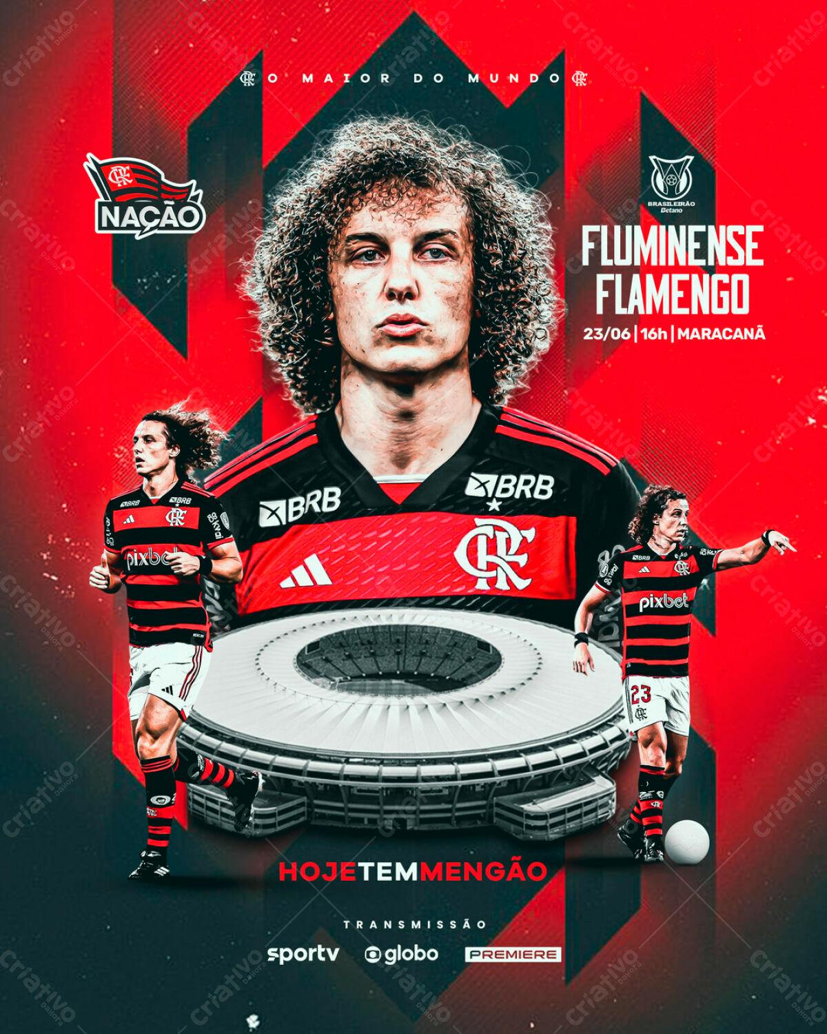 Flyer Flamengo x Fluminense PSD Editável