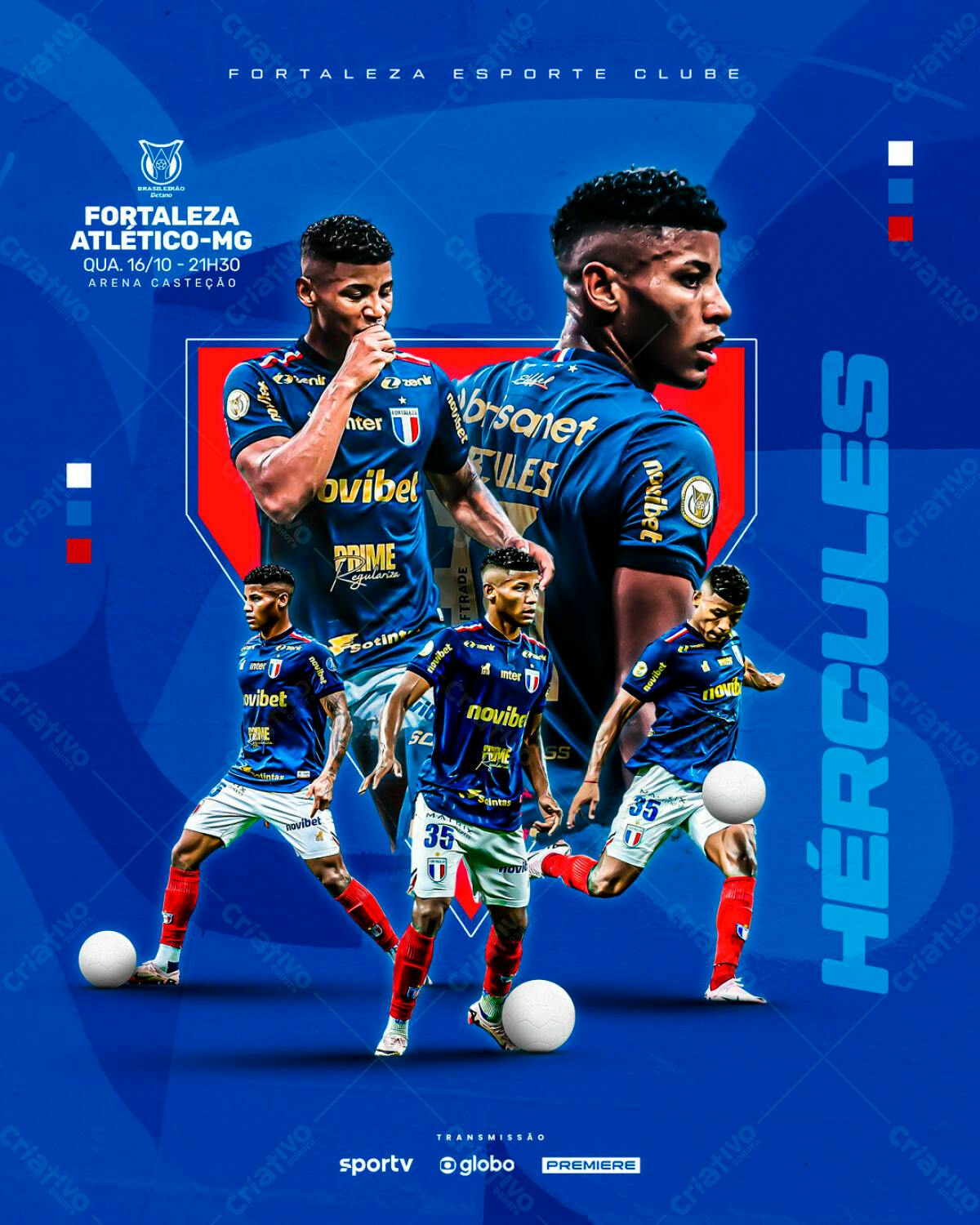 Flyer Fortaleza x Atlético-MG PSD Editável