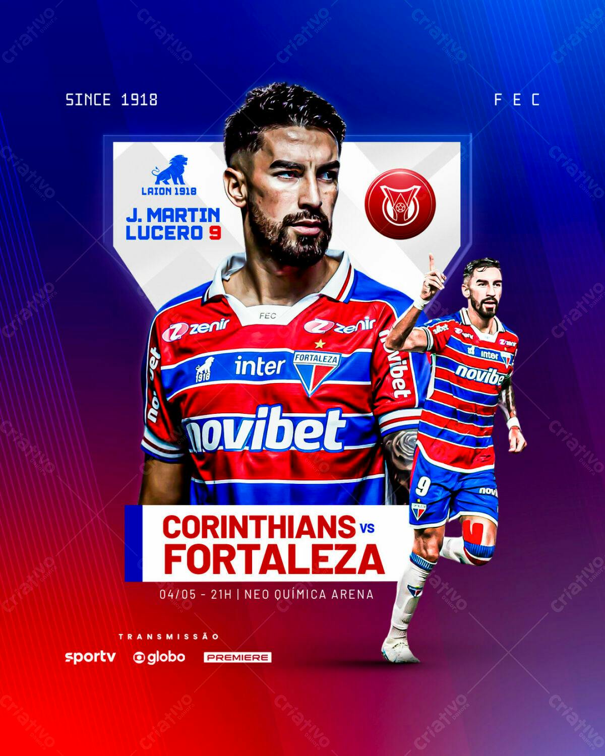Flyer Corinthians x Fortaleza PSD Editável
