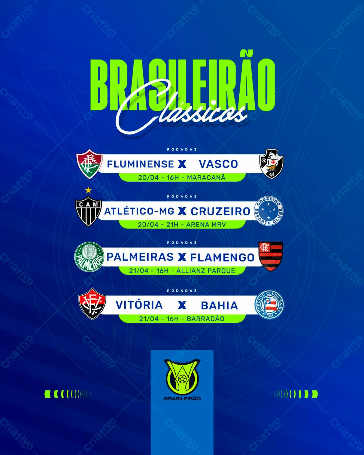 Flyer Brasileirão Clássicos PSD Editável