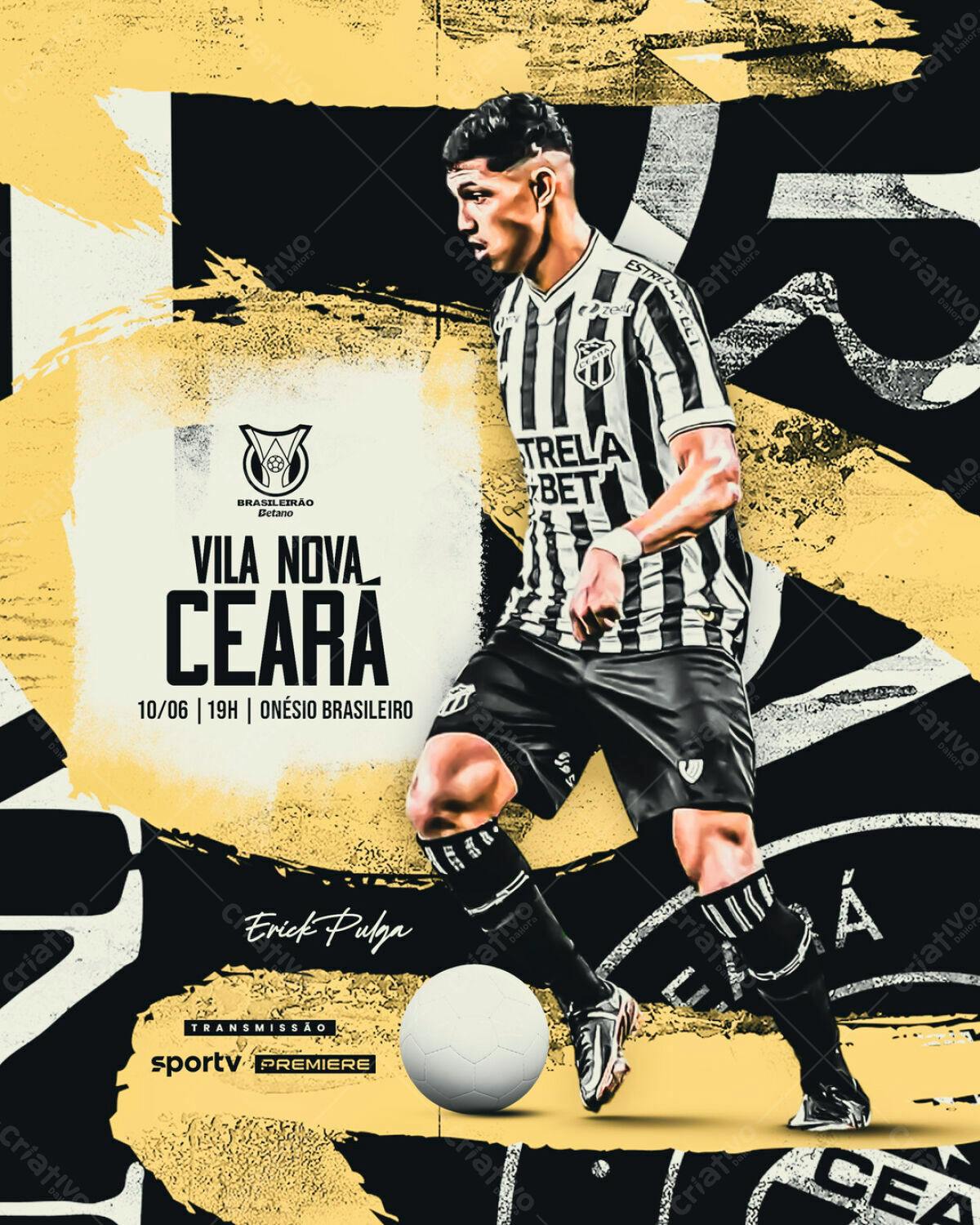 Flyer Jogo de Futebol Vila Nova x Ceará PSD Editável