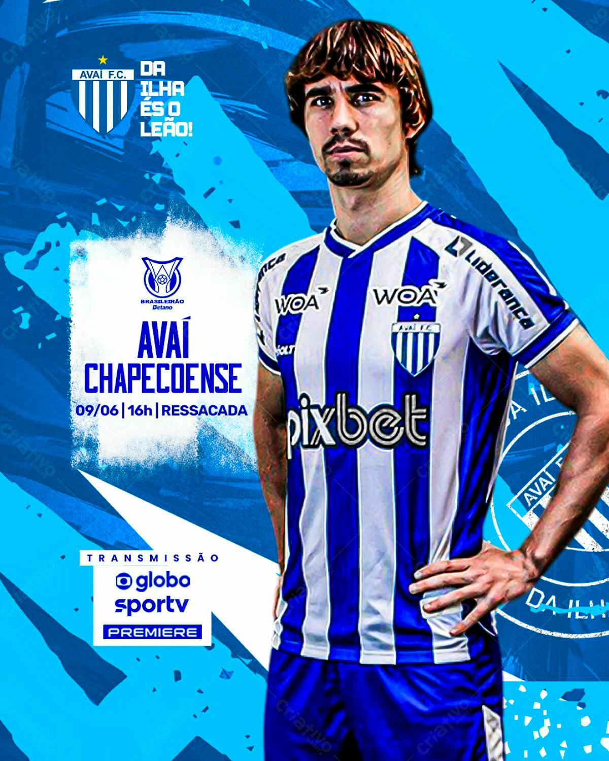 Flyer Jogo Avaí x Chapecoense PSD Editável