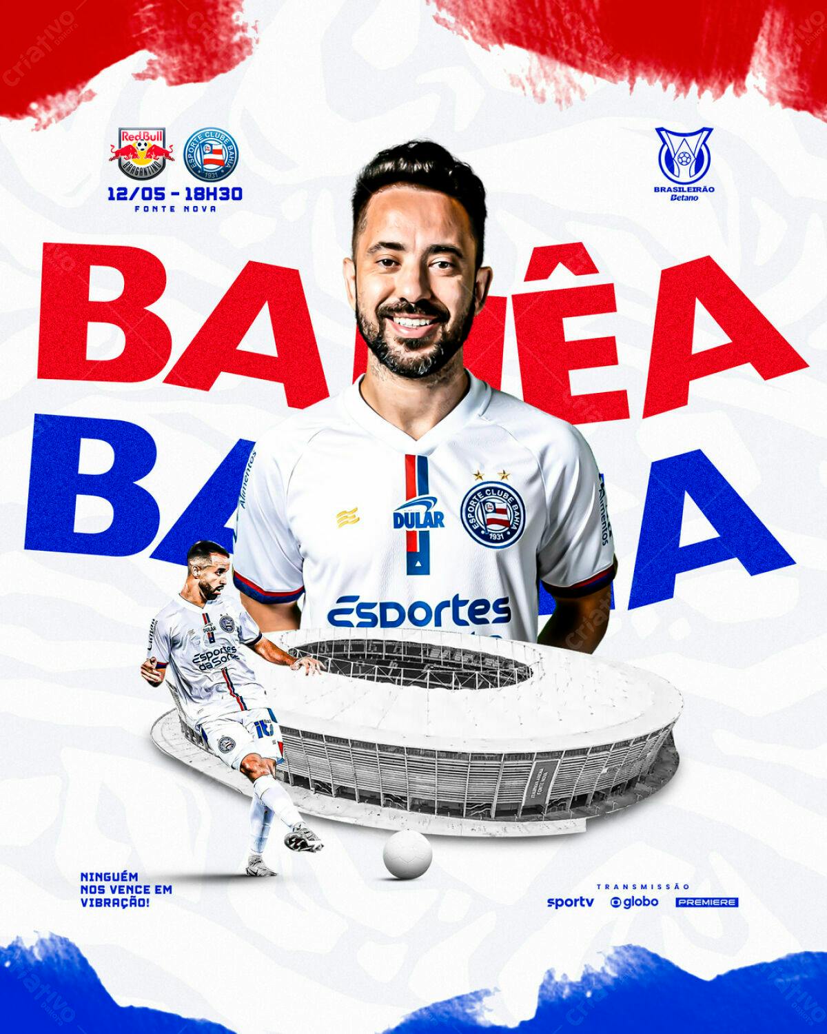 Flyer Jogo de Futebol Bahia PSD Editável