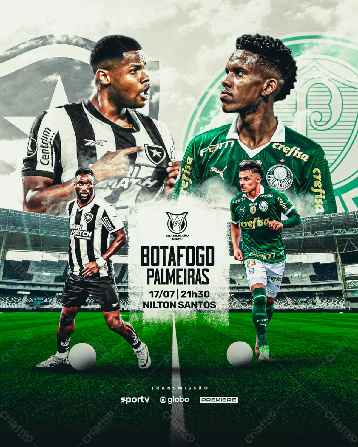 Poster Botafogo x Palmeiras PSD Editável