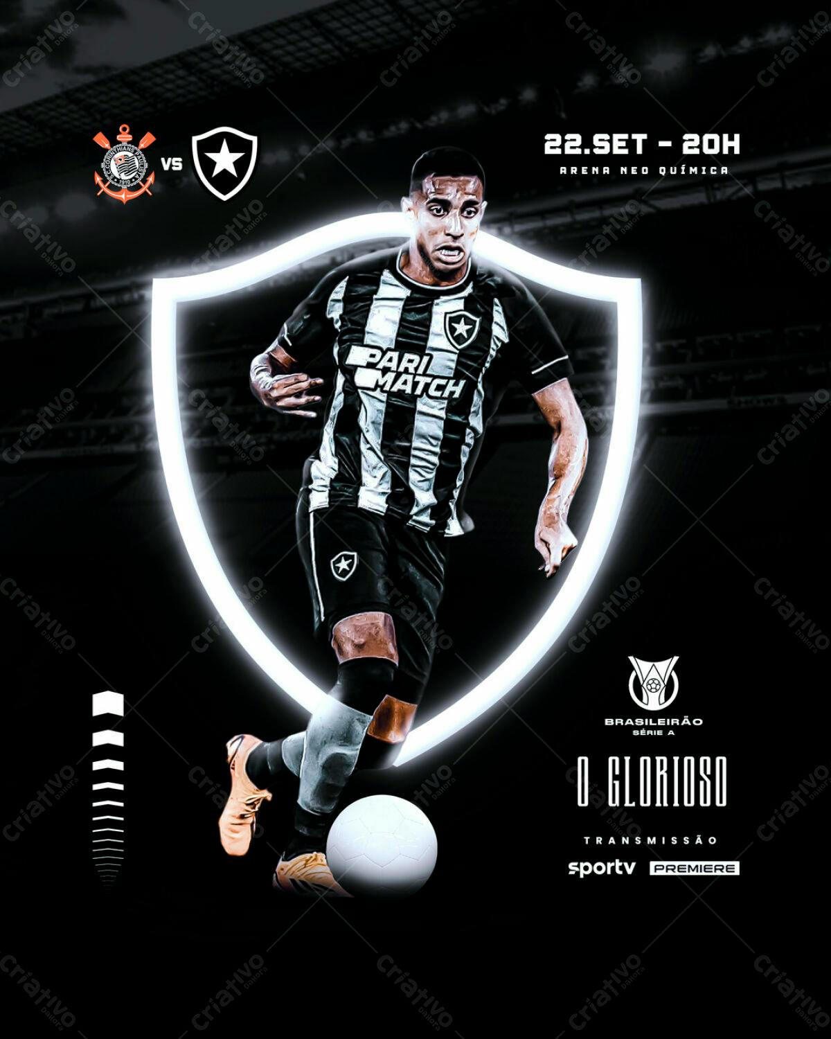 Flyer Jogo de Futebol PSD Editável