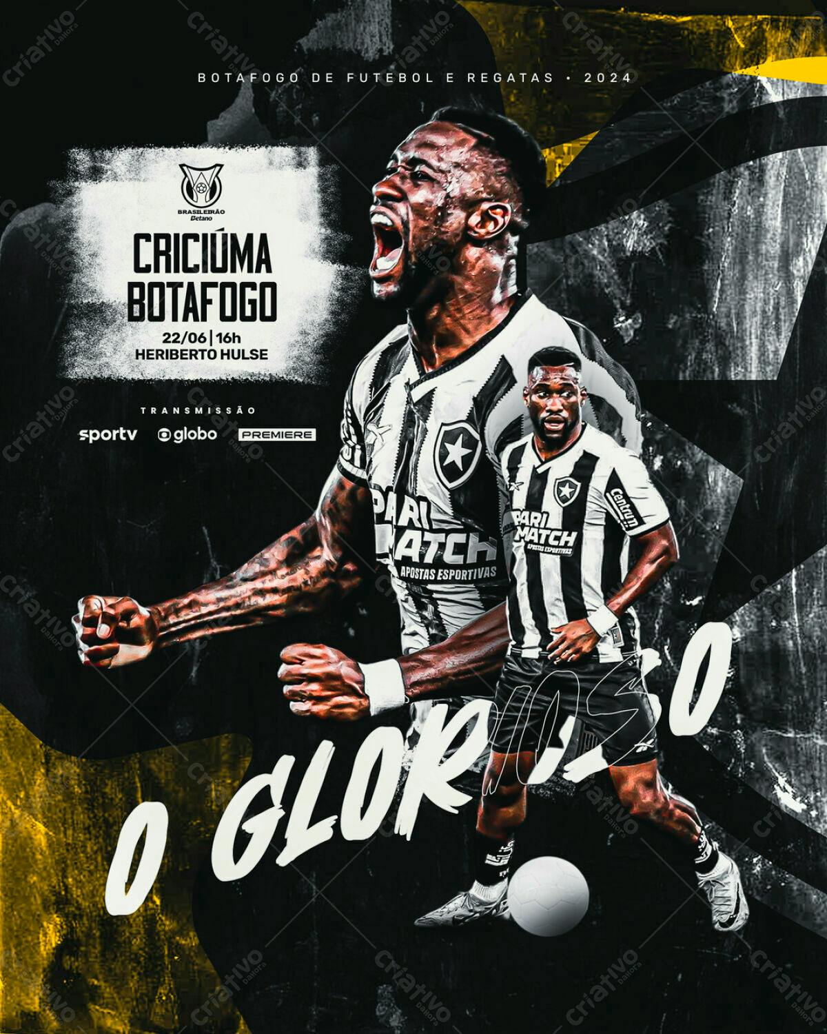 Poster Jogo Criciúma x Botafogo PSD Editável
