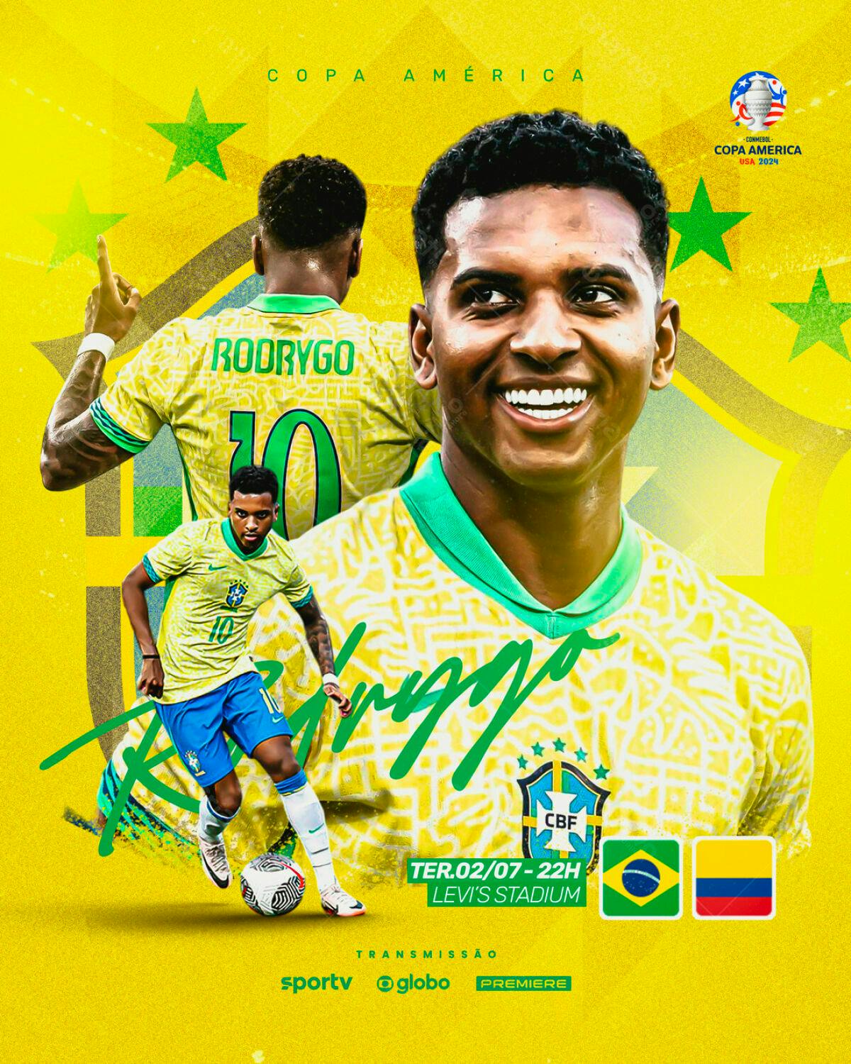 Flyer Copa América Rodrygo PSD Editável