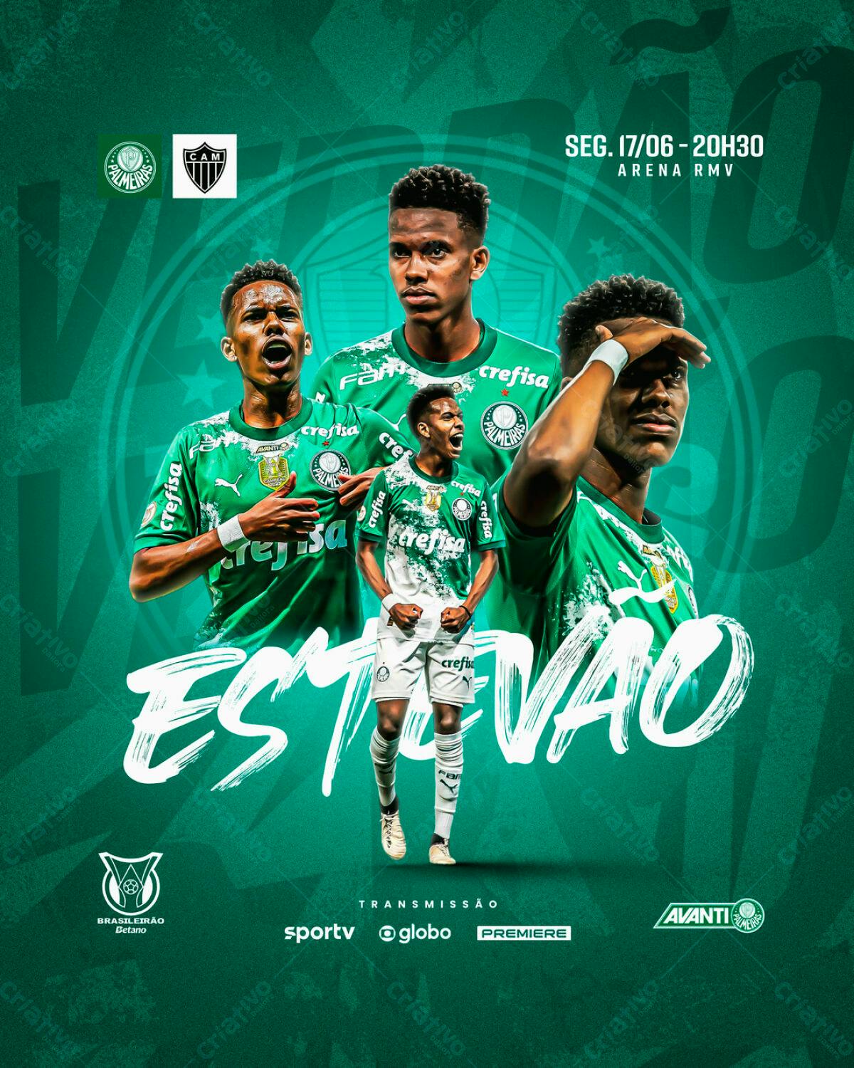 Flyer Jogo Palmeiras x Flamengo PSD Editável