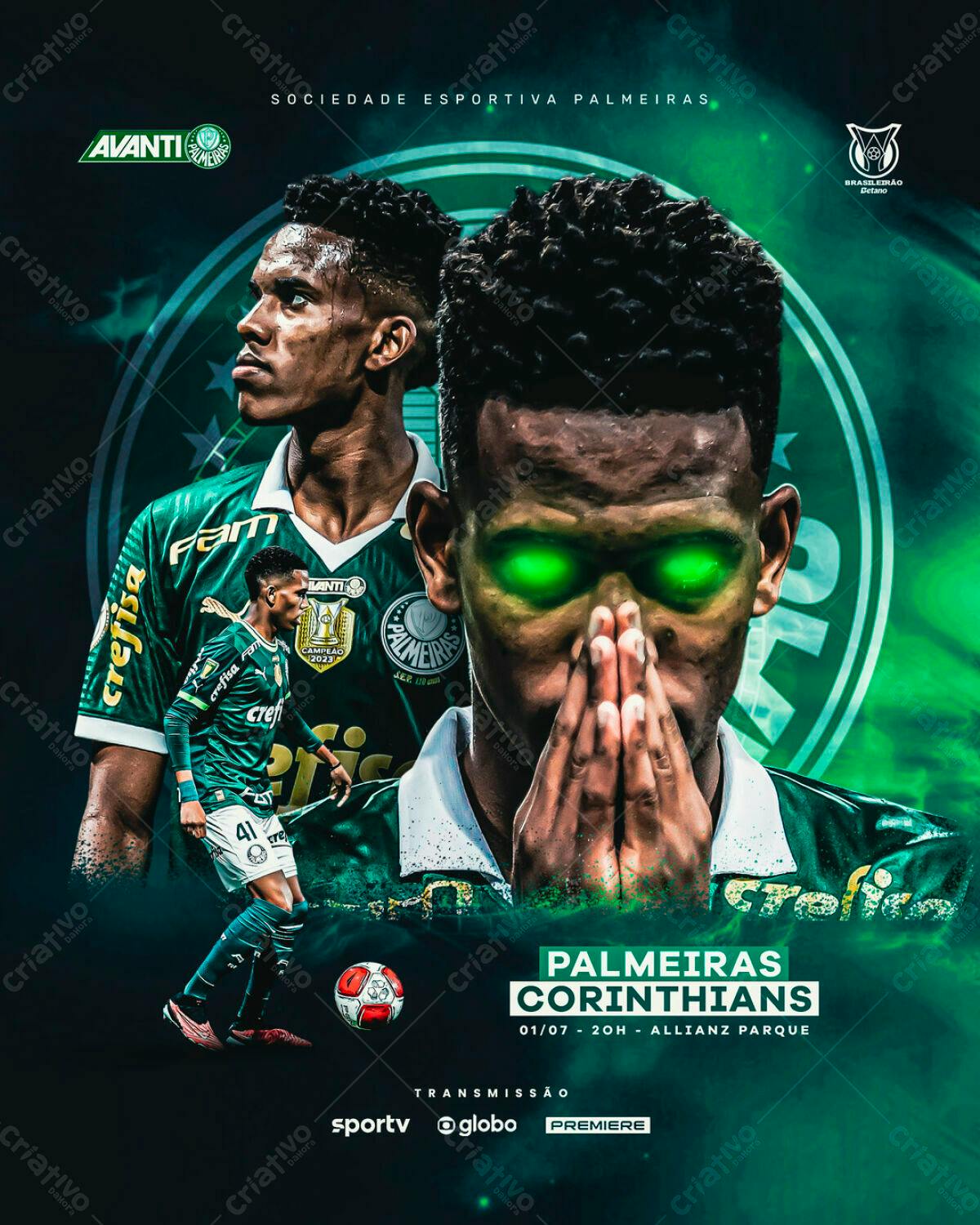 Flyer Palmeiras x Corinthians PSD Editável