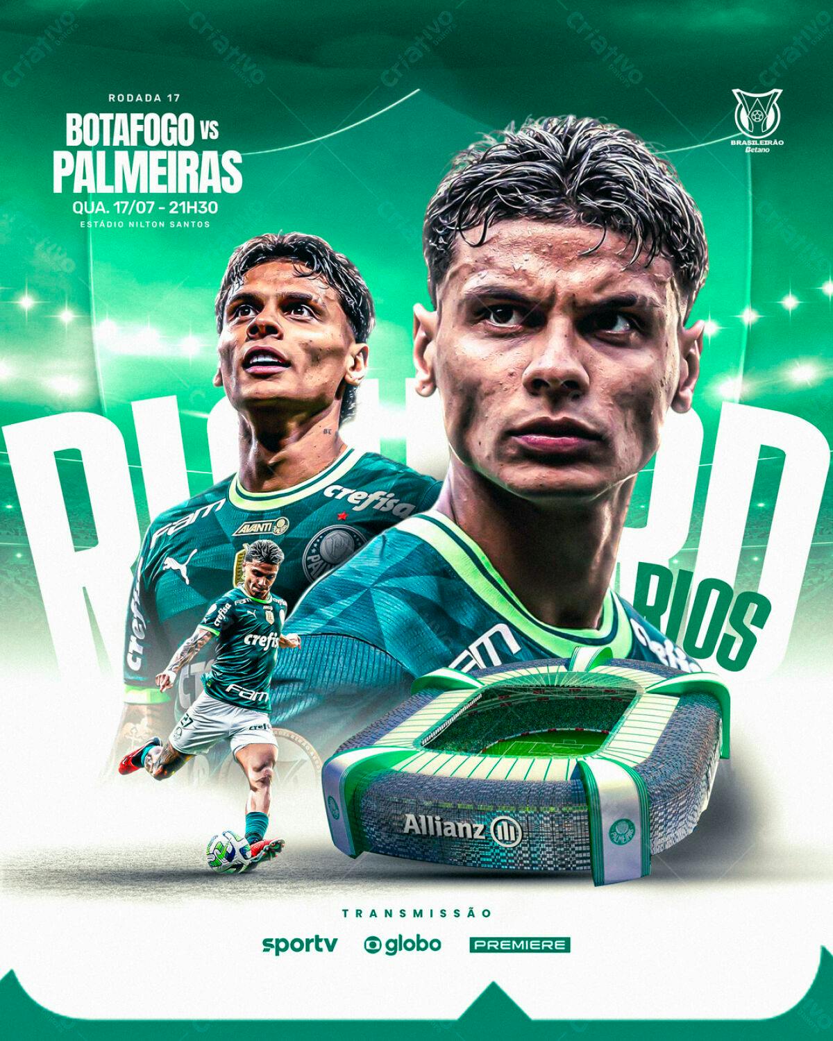 Flyer Botafogo x Palmeiras PSD Editável