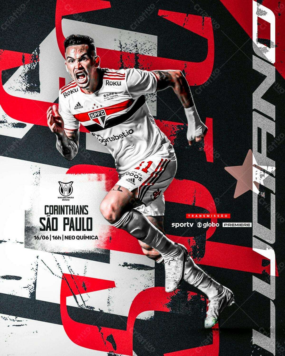Flyer Corinthians x São Paulo PSD Editável