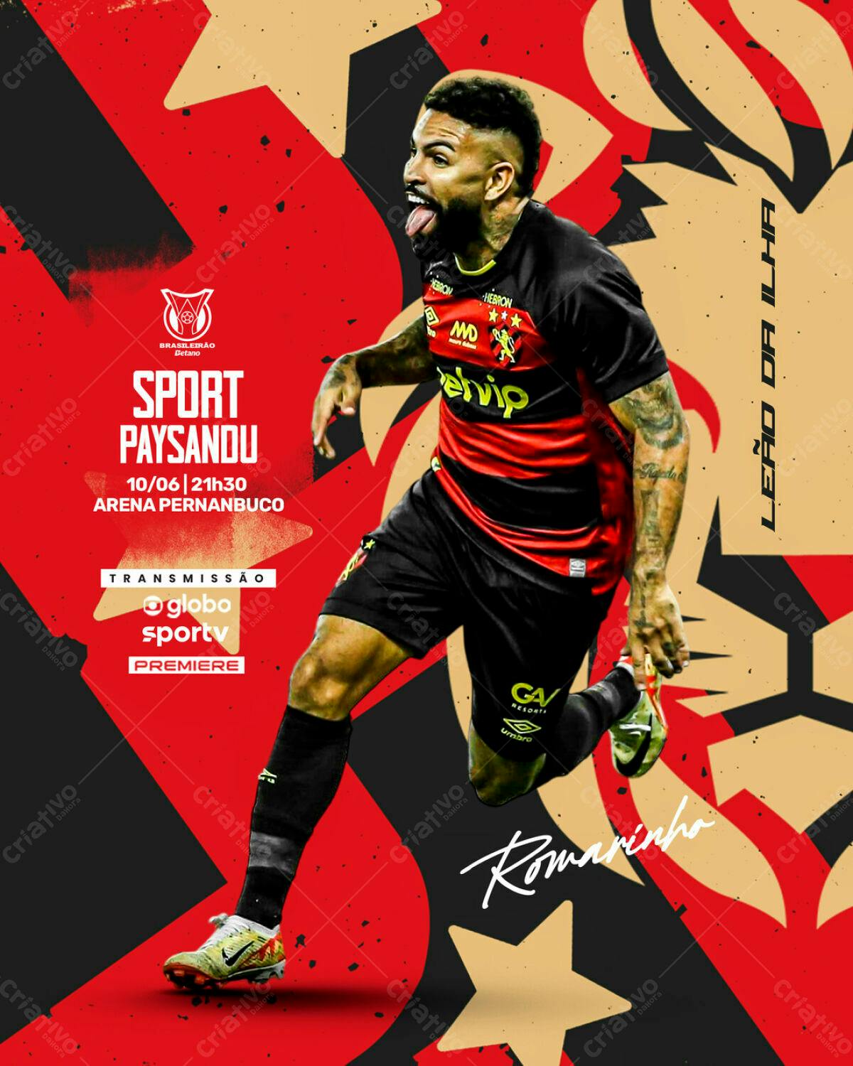 Poster Esportivo Paysandu x Romarinho PSD Editável