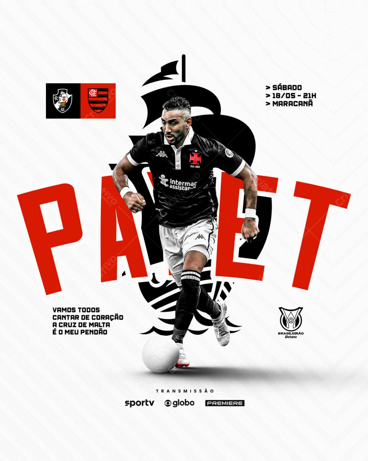 Flyer de Futebol para Jogo do Flamengo PSD Editável