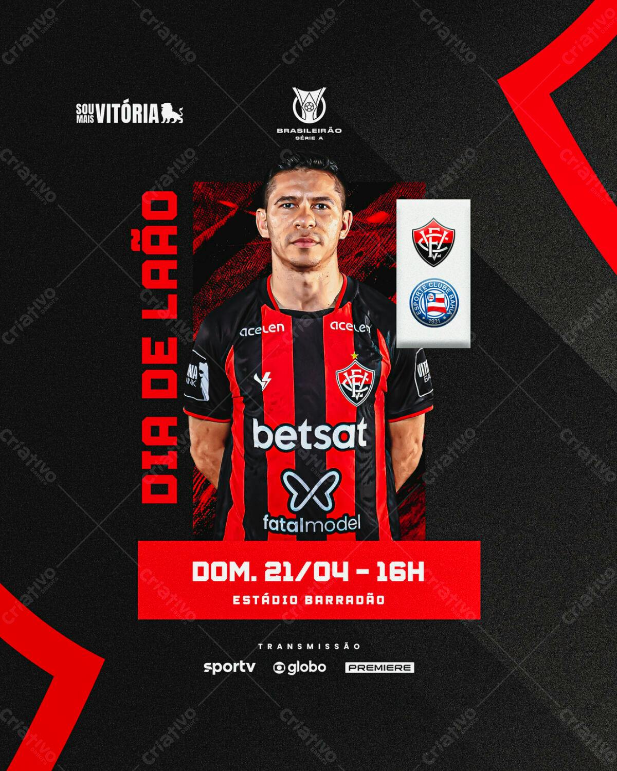 Flyer Jogo Vitória x Sampaio Corrêa PSD Editável