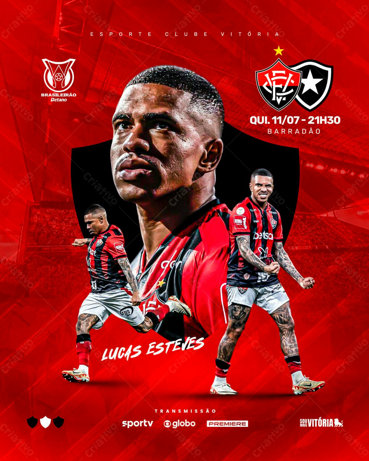 Flyer Jogo Esporte Clube Vitória PSD Editável
