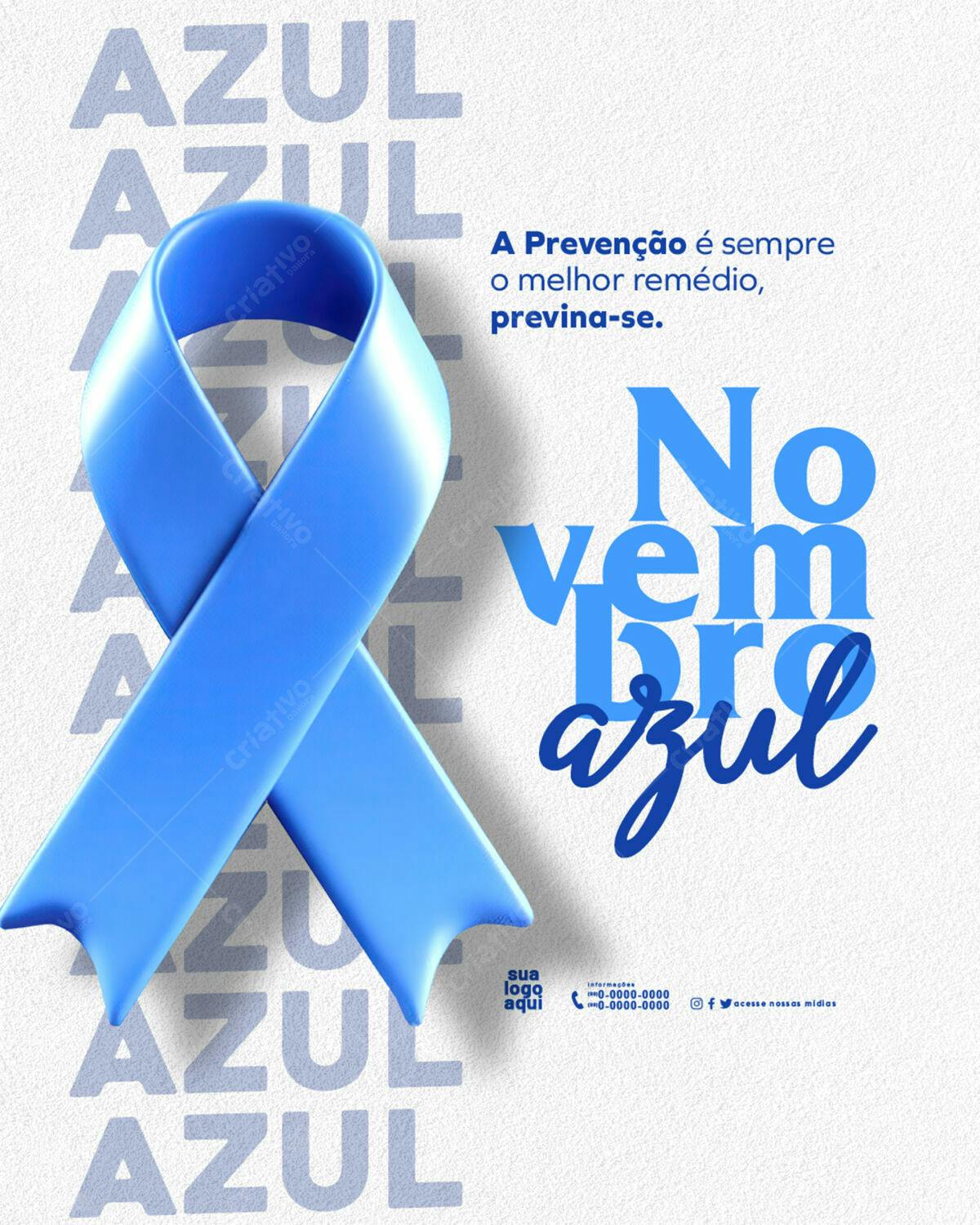 Flyer Novembro Azul PSD Editável