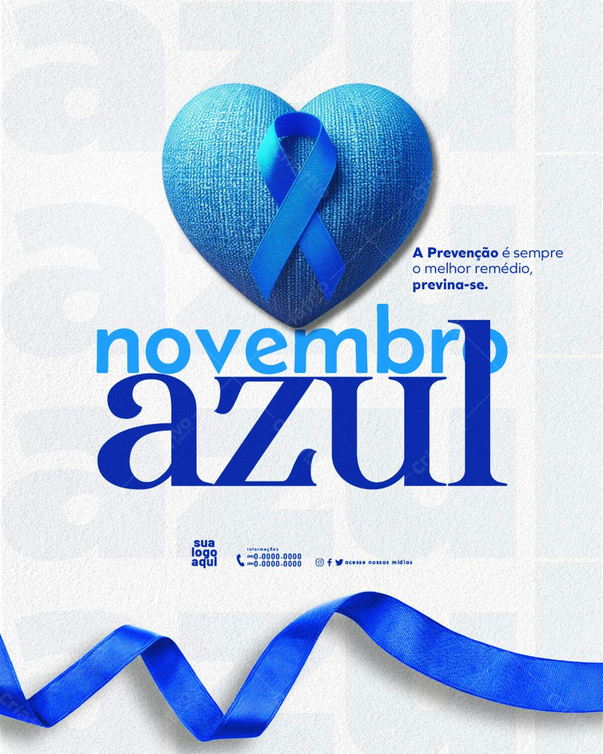 Flyer Novembro Azul PSD Editável