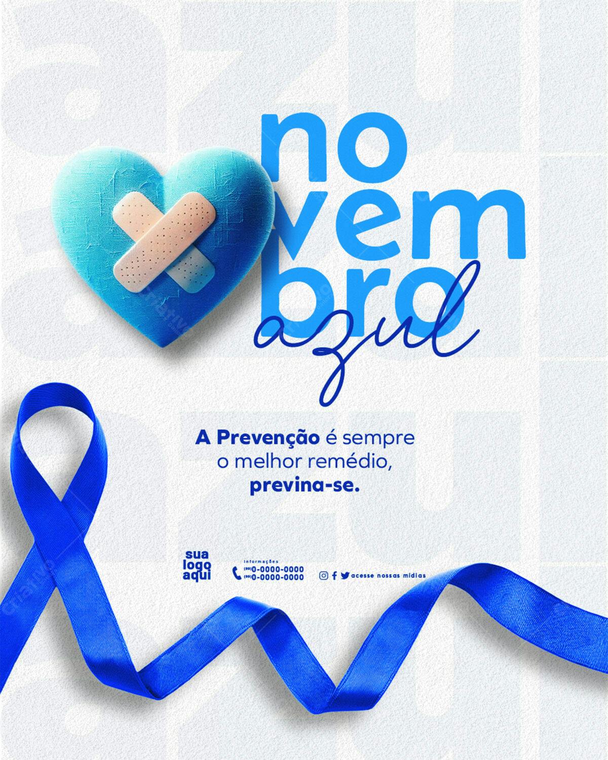 Flyer Novembro Azul PSD Editável