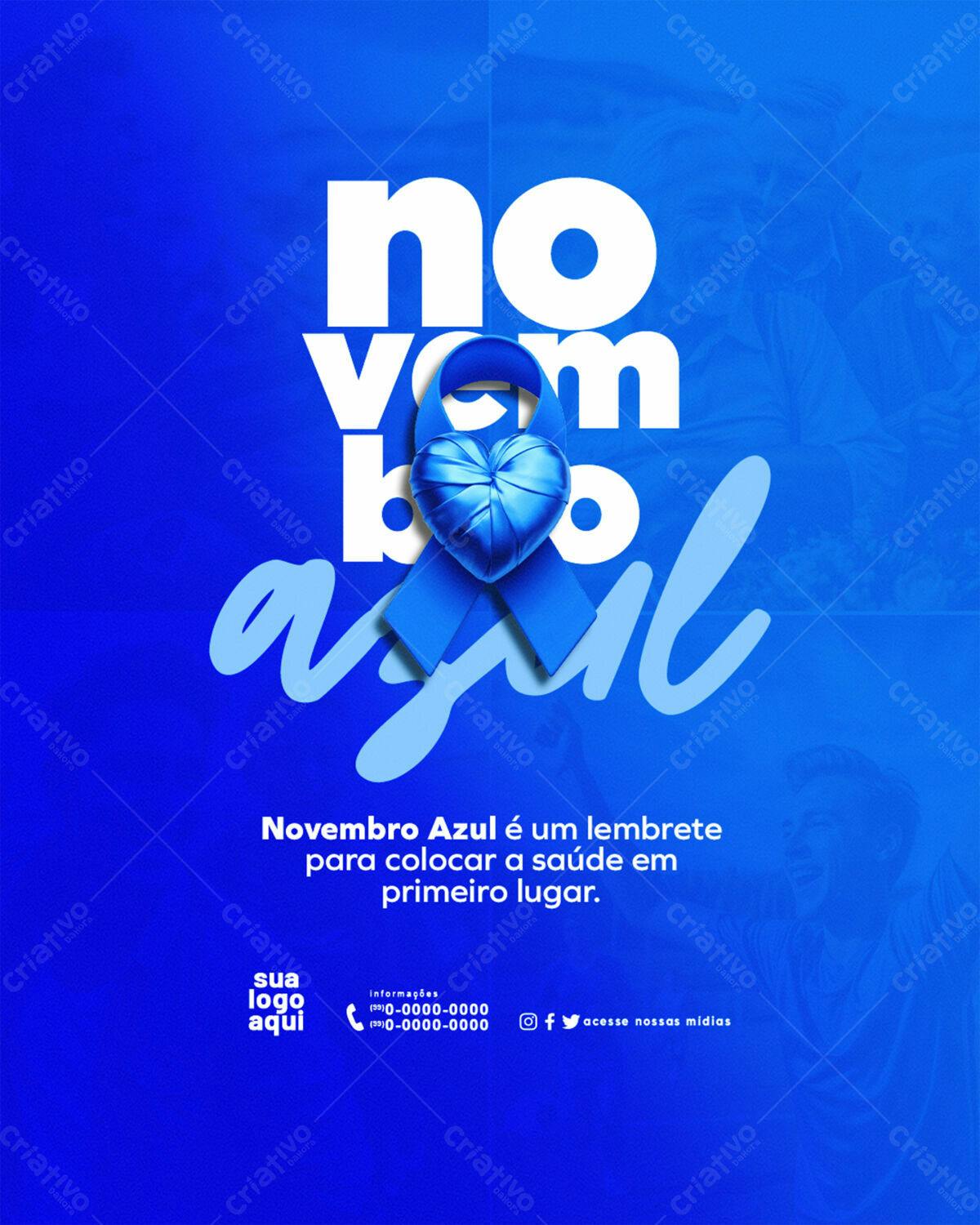 Flyer Novembro Azul PSD Editável