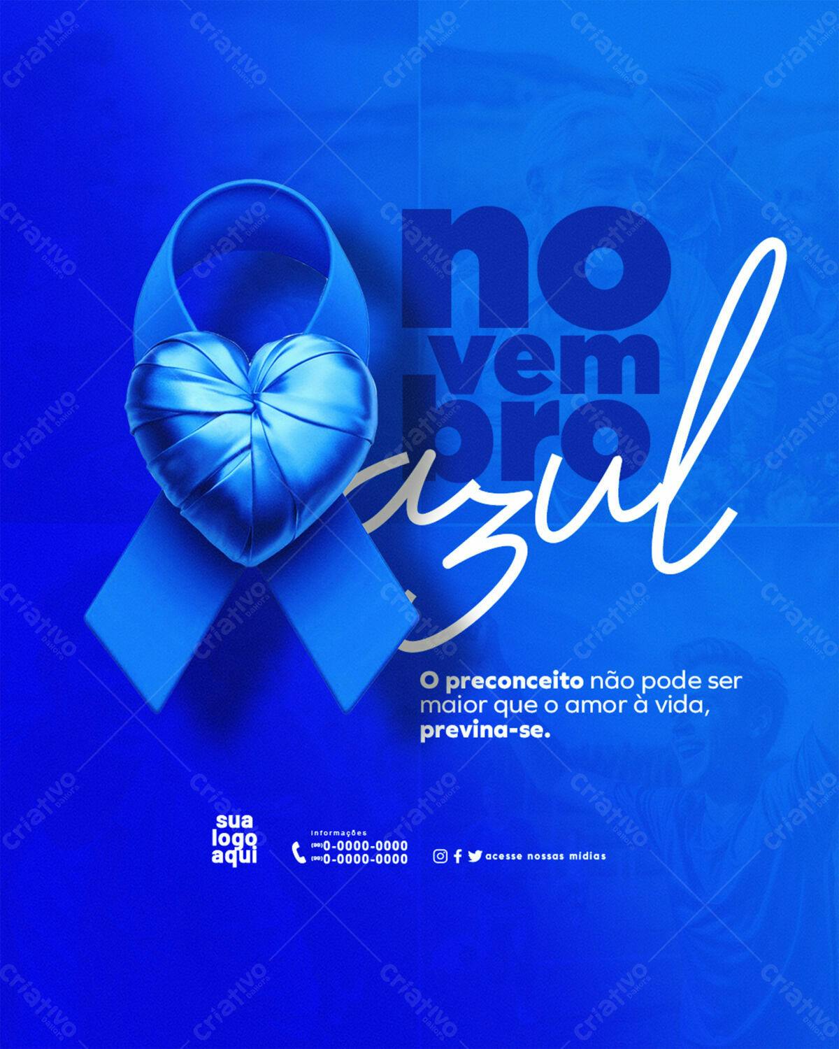 Flyer Novembro Azul PSD Editável