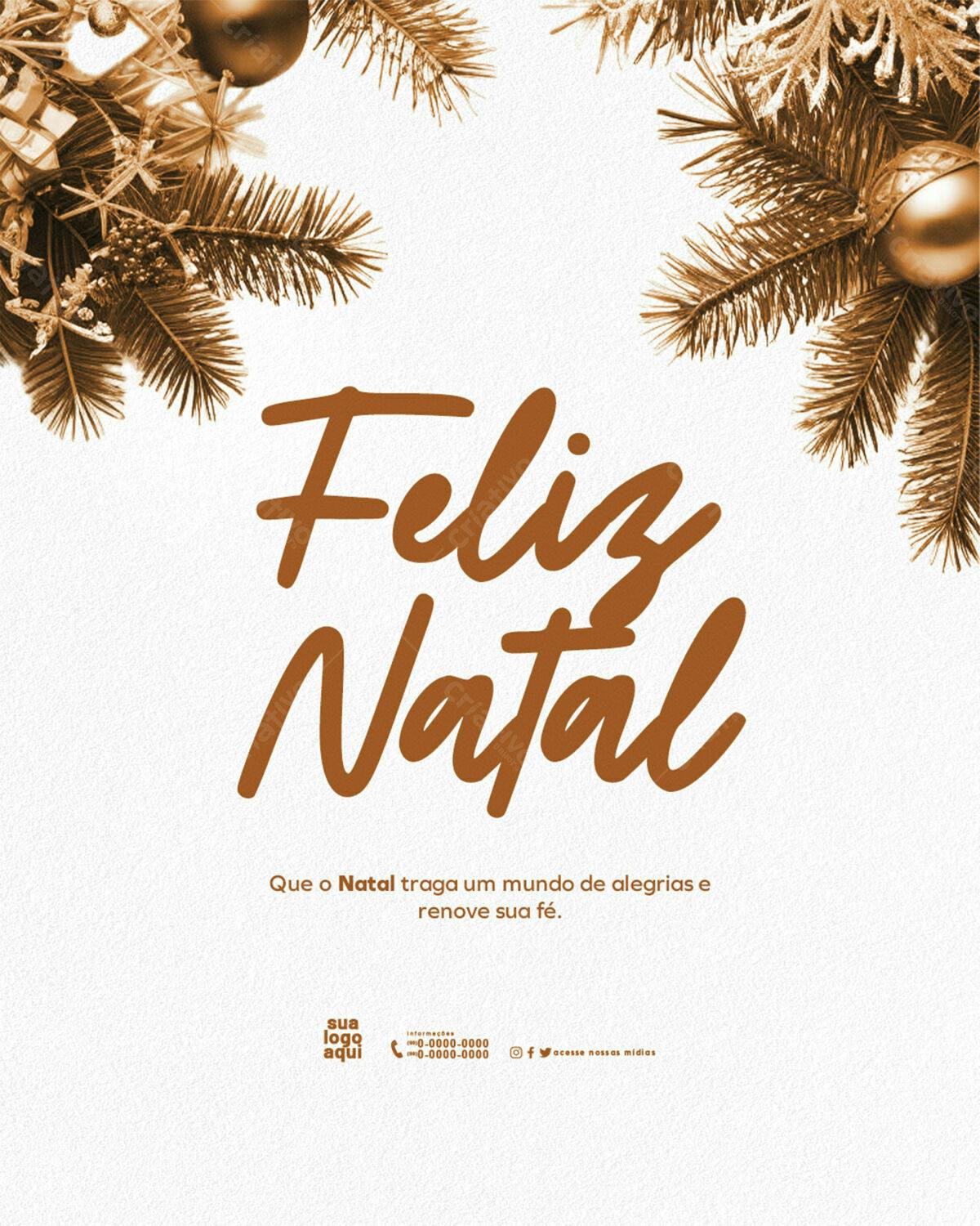 Flyer de Natal Dourado PSD Editável