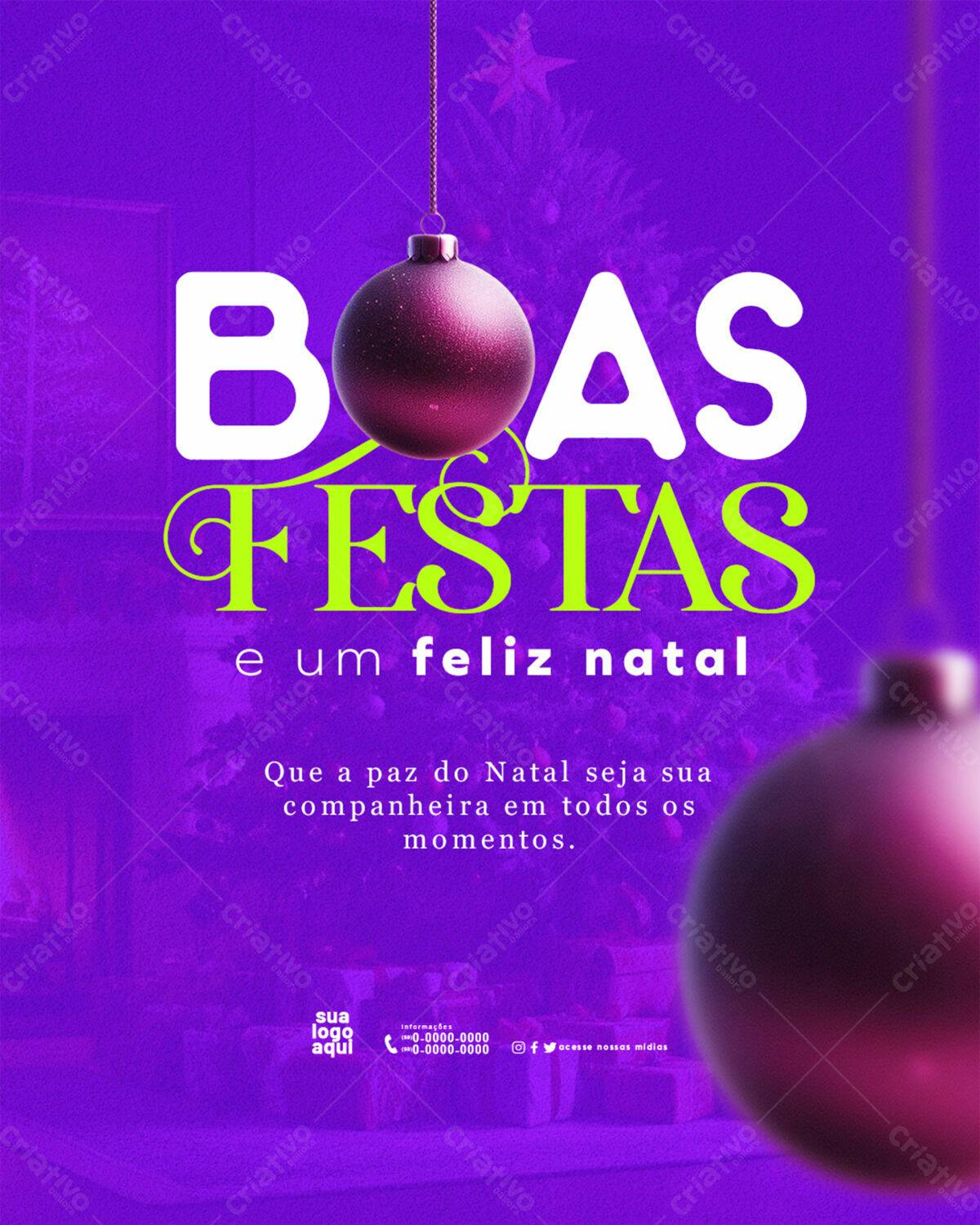 Flyer Boas Festas Natal PSD Editável
