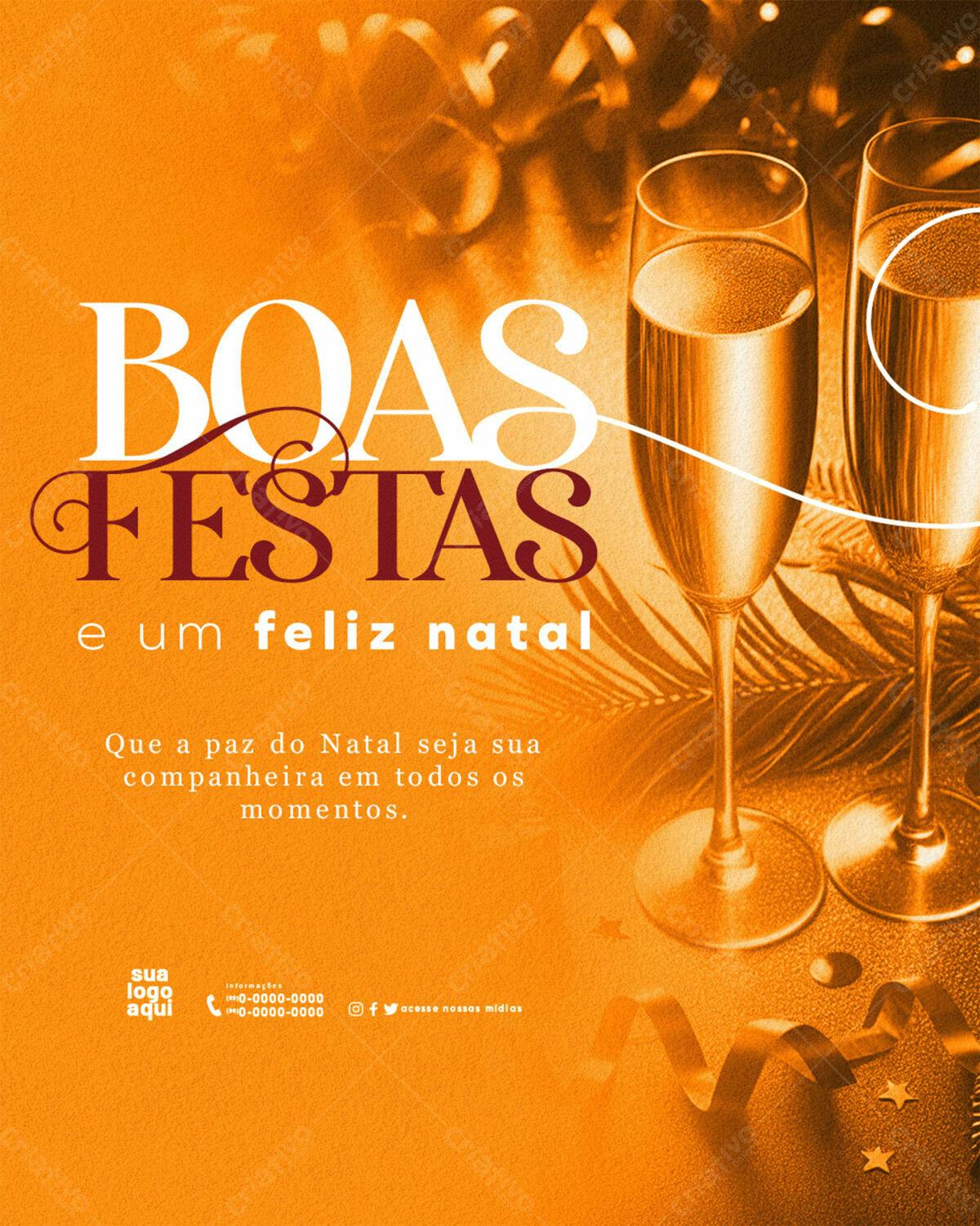 Flyer Boas Festas Natal PSD Editável