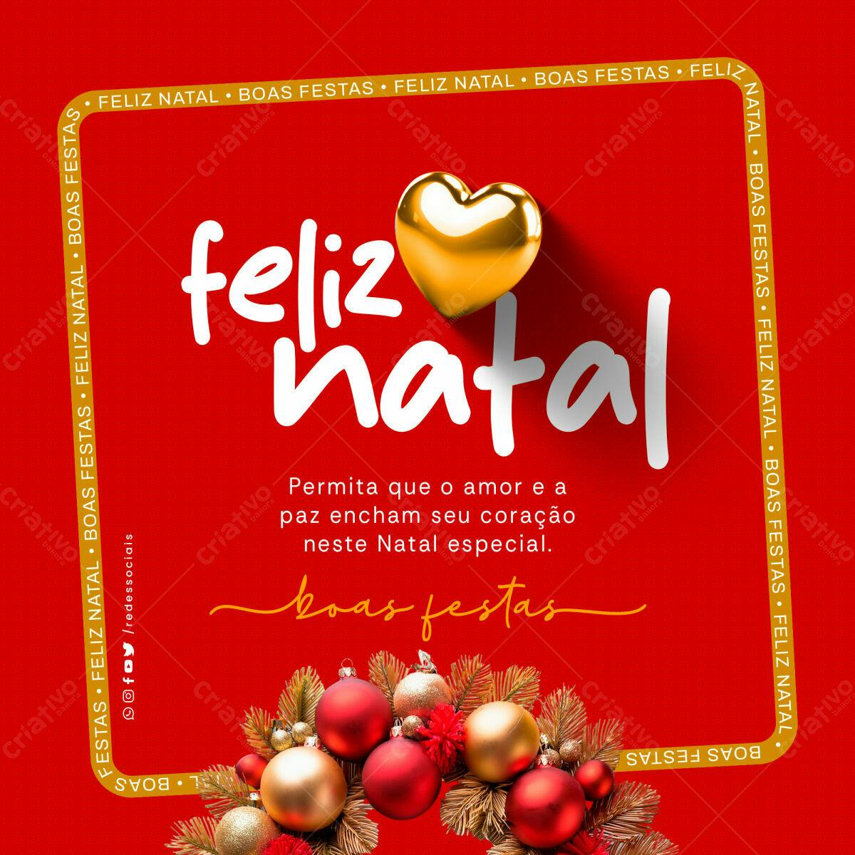 Postagem de Natal PSD Editável