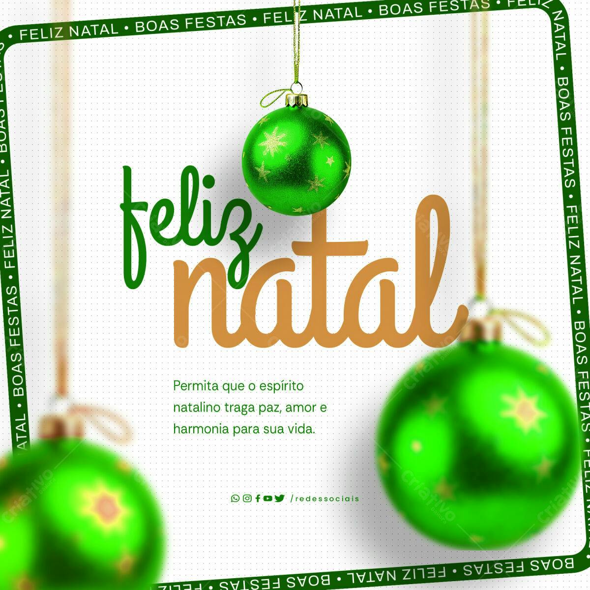 Postagem de Boas Festas Natalinas PSD Editável