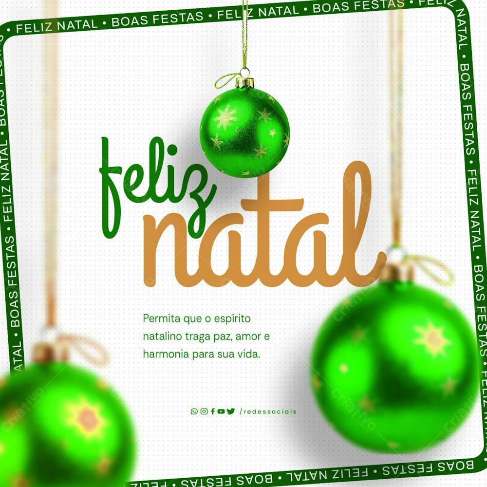 Social Media Feliz Natal Amor Paz E Harmonia