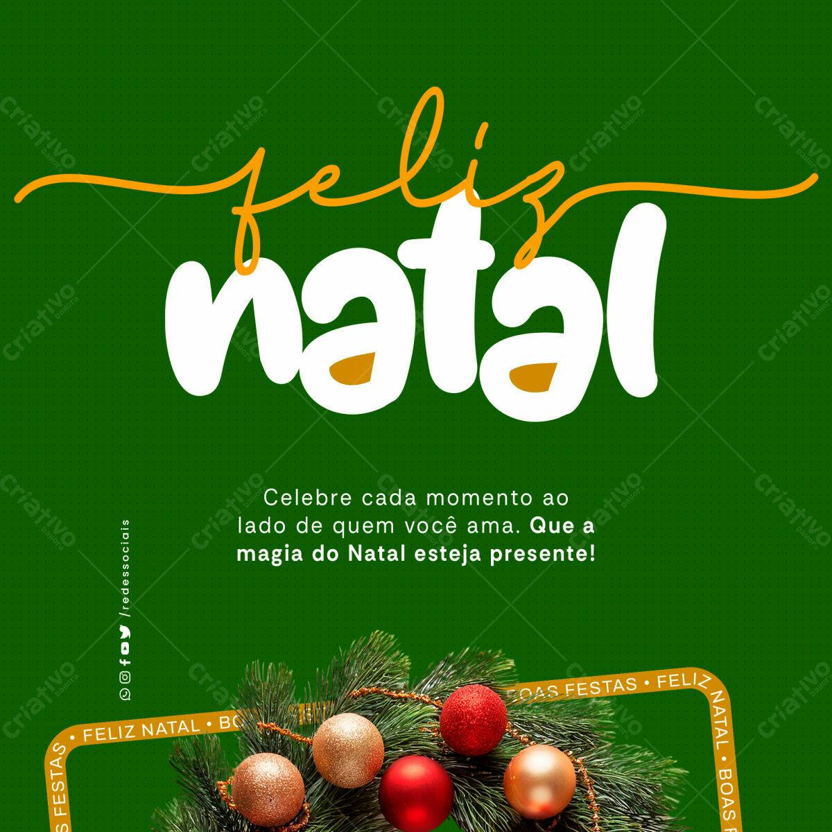Postagem de Boas Festas Natal PSD Editável
