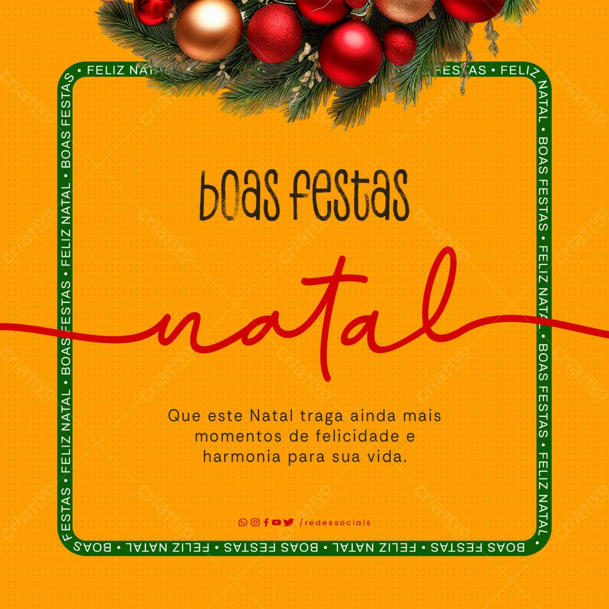 Post para Boas Festas Natal PSD Editável