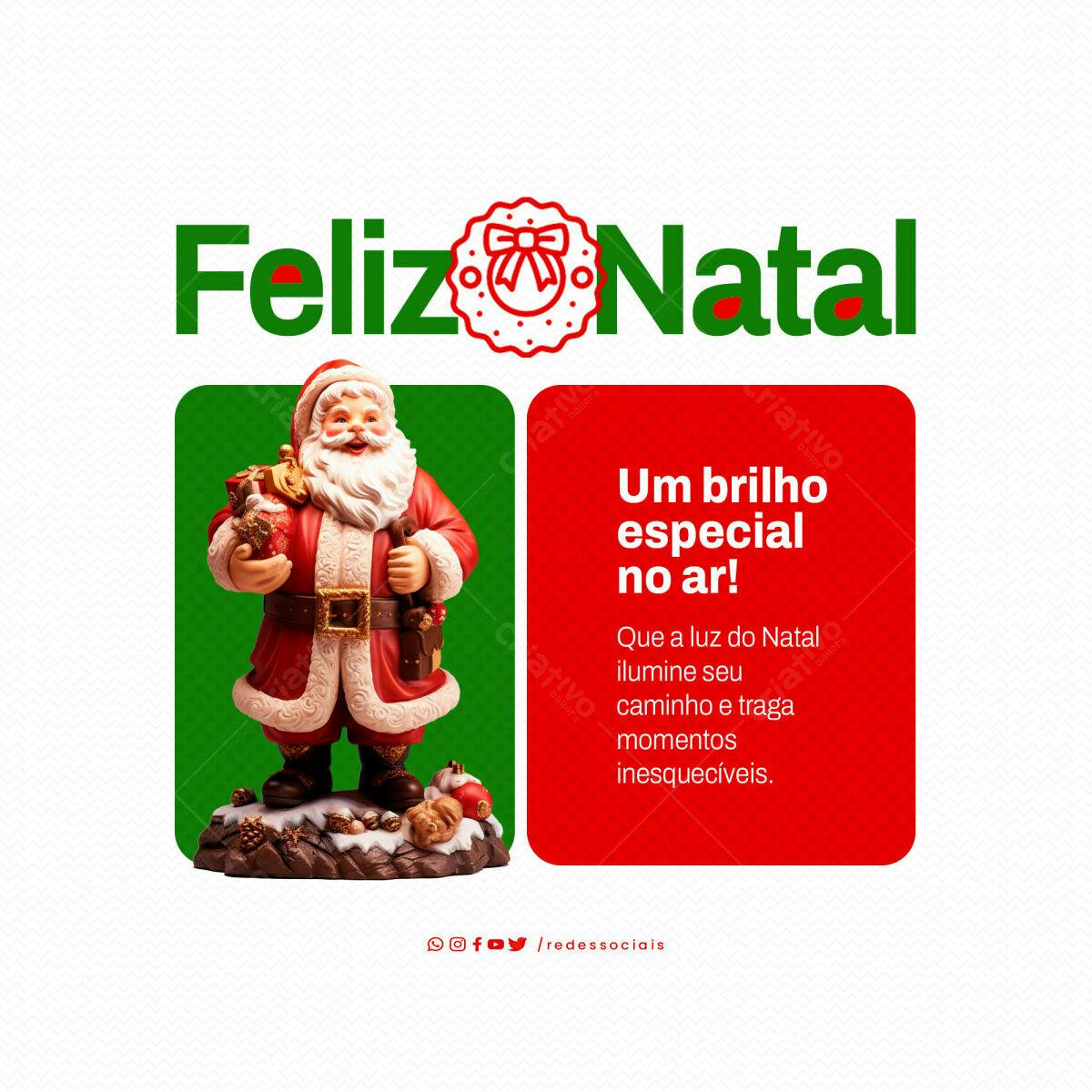 Postagem de Boas Festas Natal PSD Editável