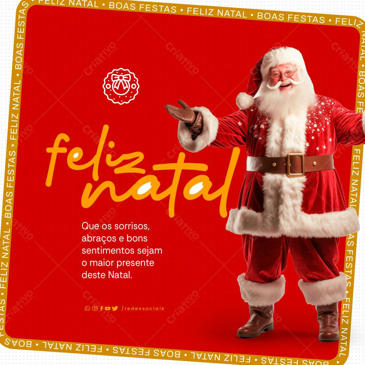 Postagem Natalina Papai Noel PSD Editável