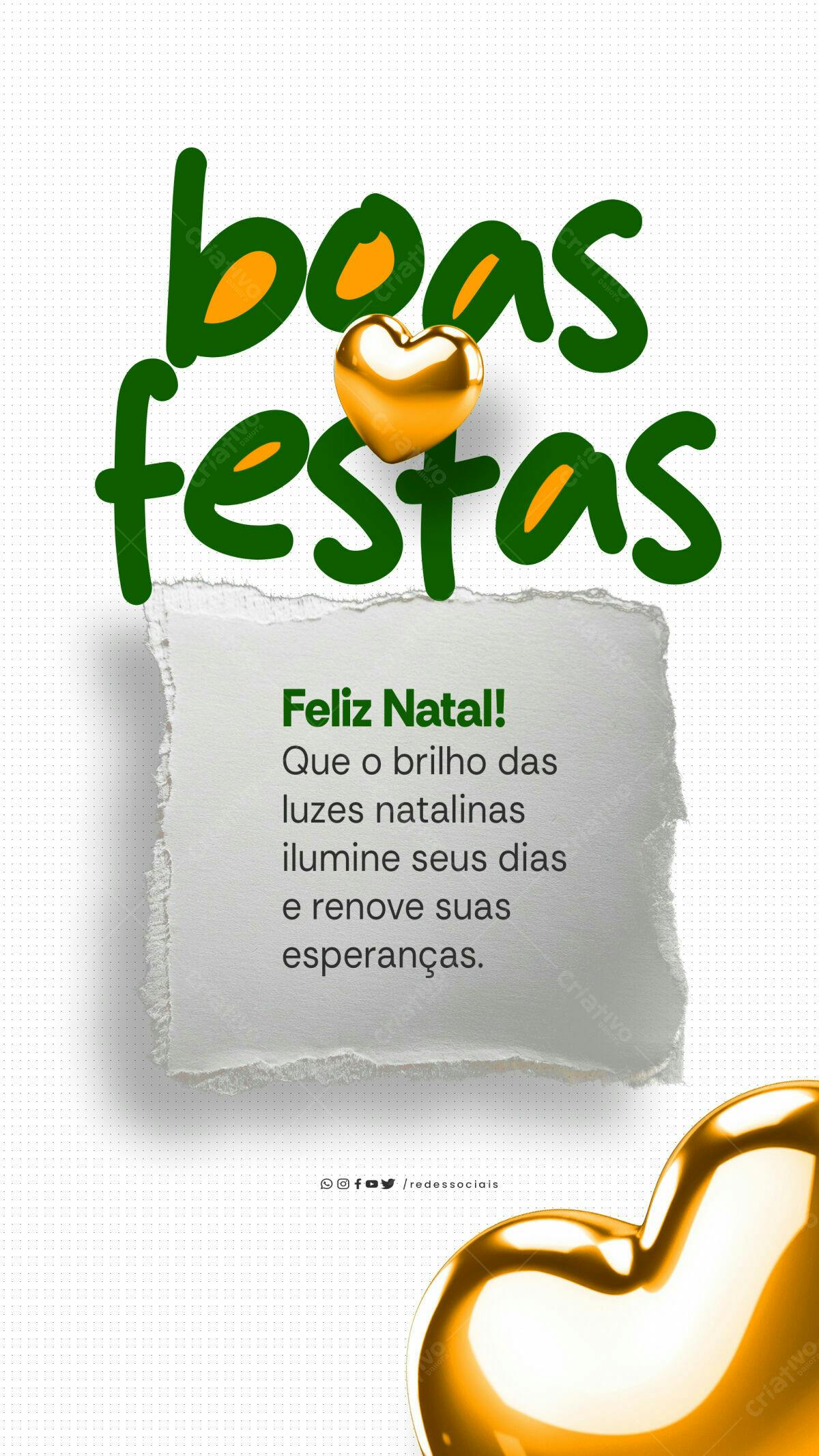 Post para Boas Festas Natal PSD Editável