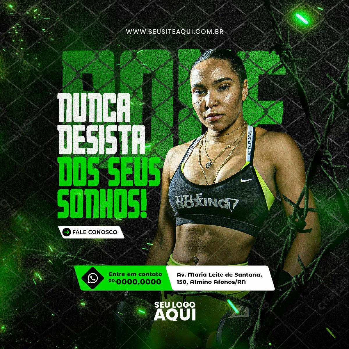 Flyer Motivacional Boxe PSD Editável