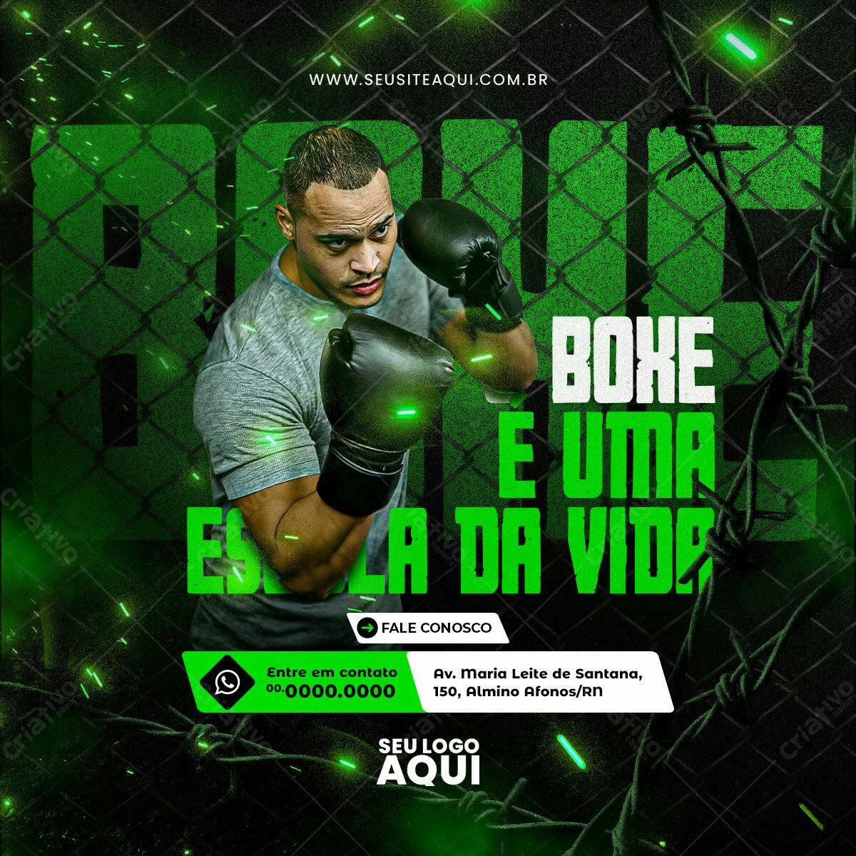 Flyer Academia Boxe PSD Editável